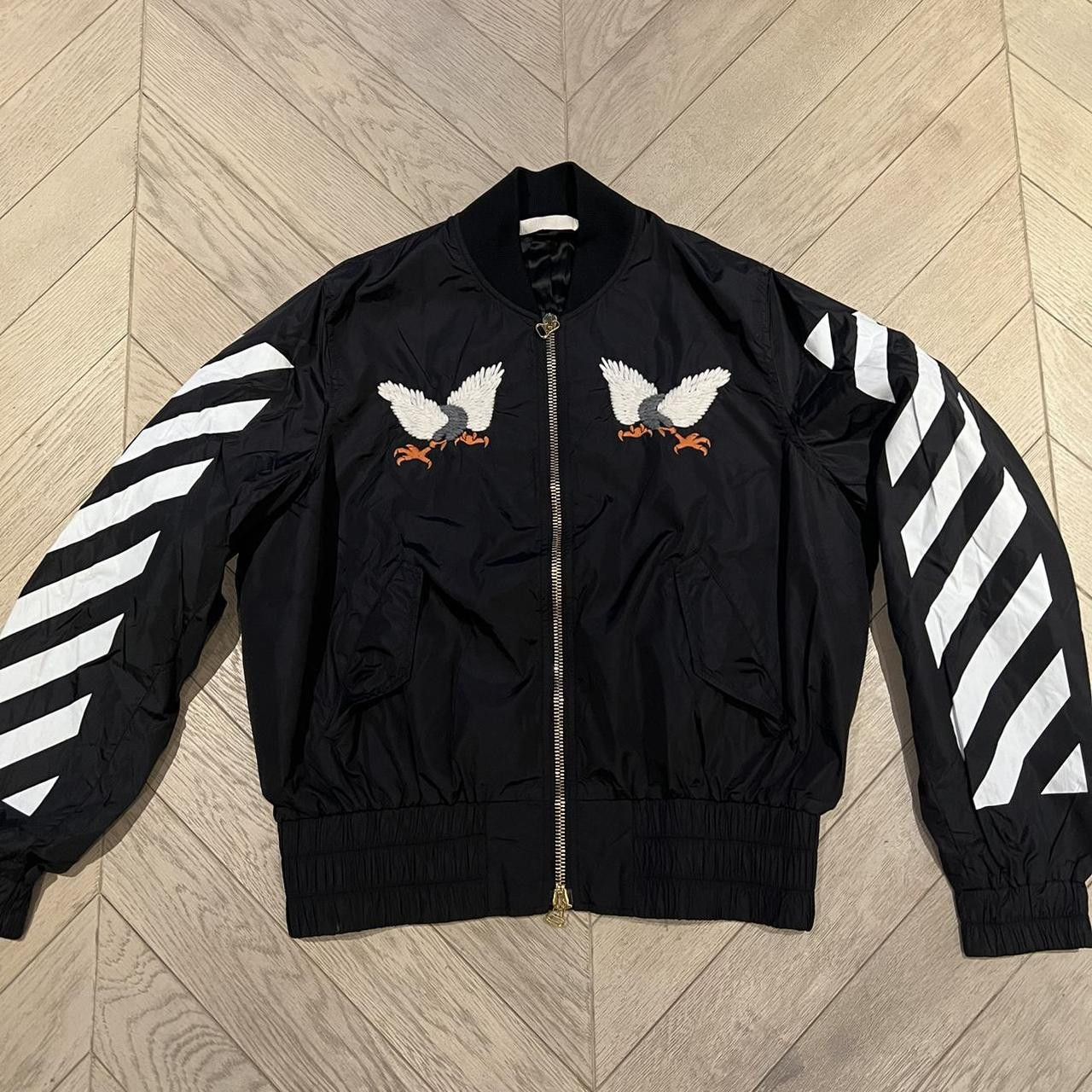 Off-White Off-White Black Eagle-Embroidered Bomber Jacket SS16 