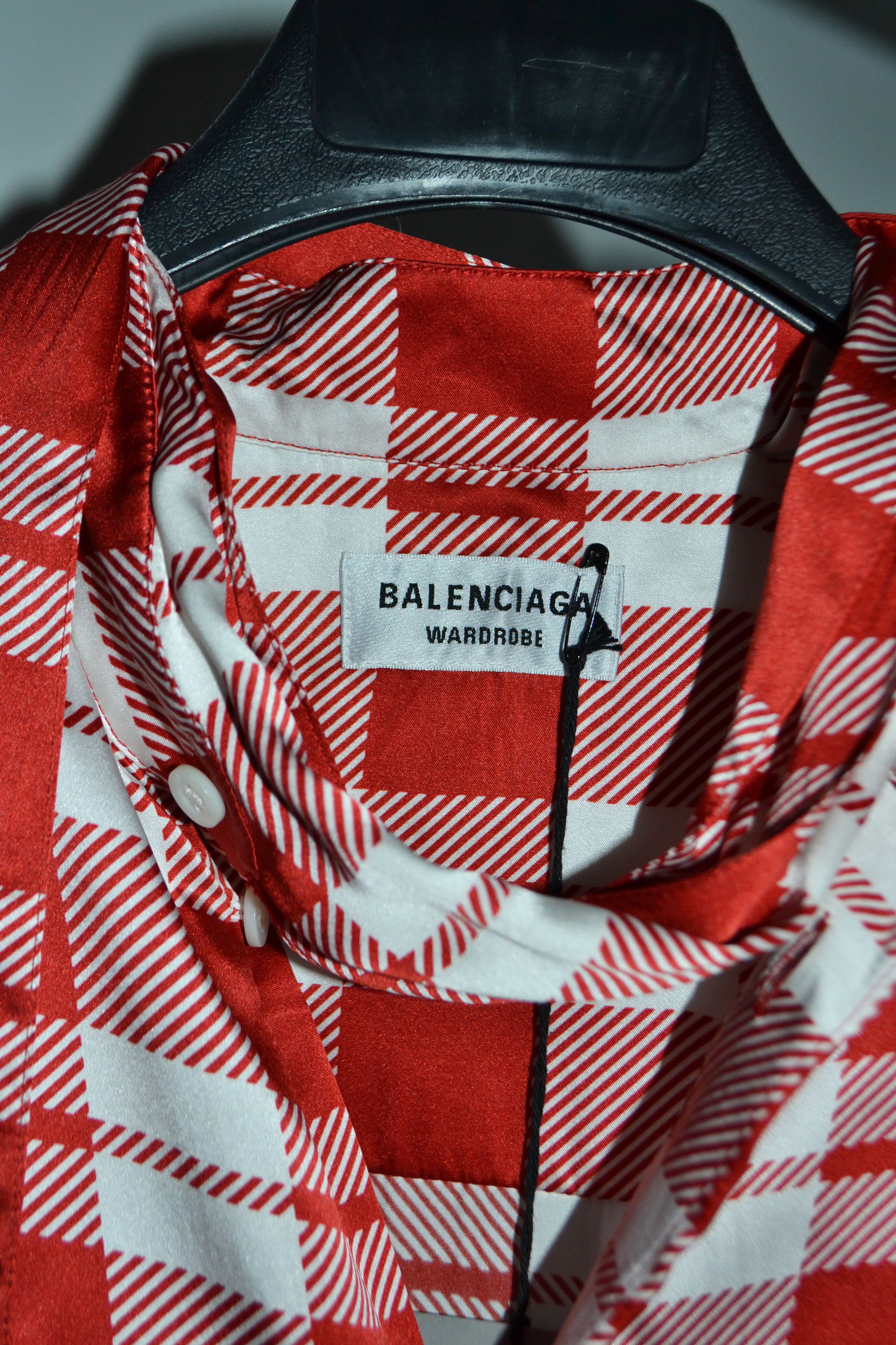 Balenciaga FW2021 Silk Plaid Scarf Collar Shirt Size US L / EU 52-54 / 3 - 5 Thumbnail