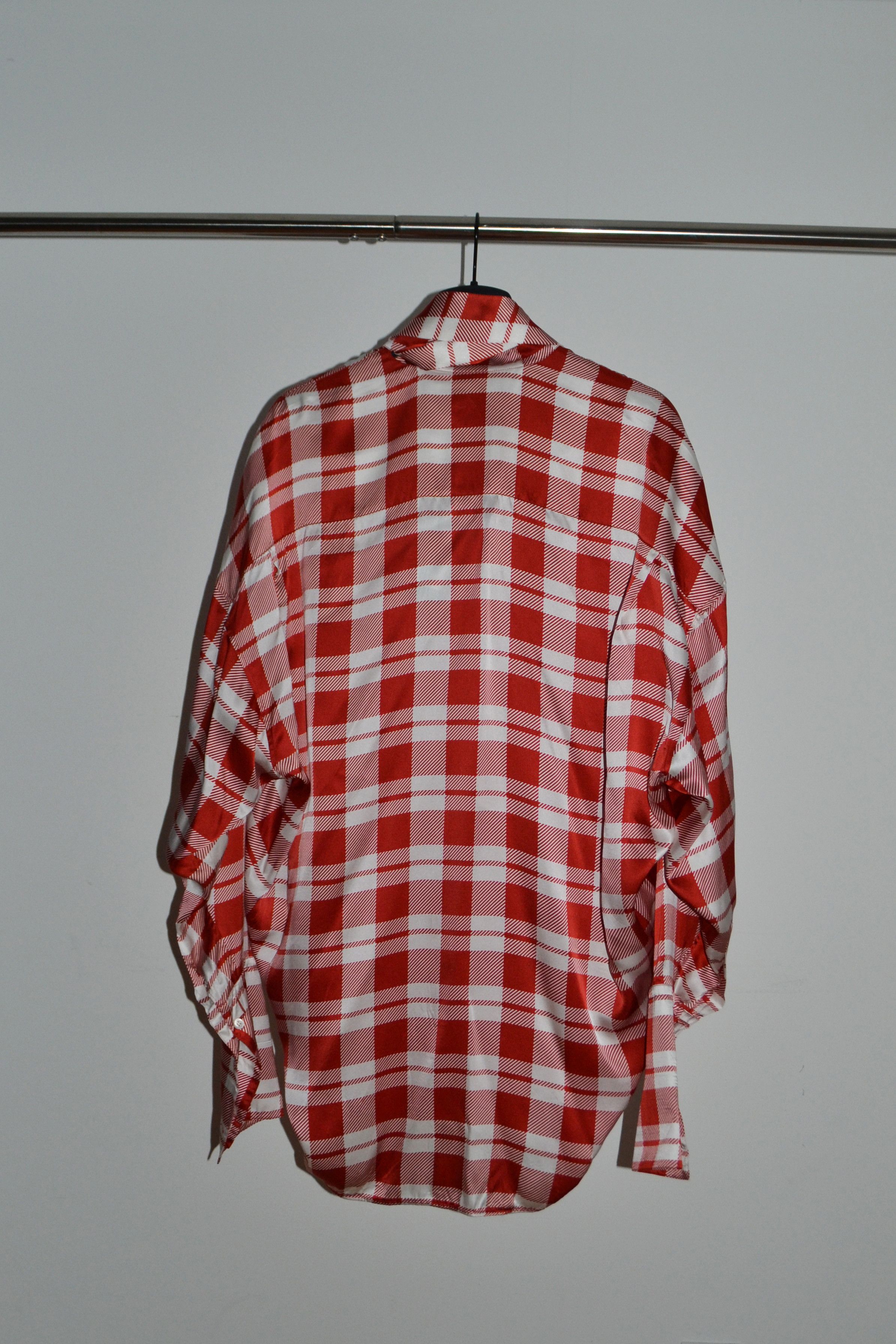 Balenciaga FW2021 Silk Plaid Scarf Collar Shirt Size US L / EU 52-54 / 3 - 4 Thumbnail