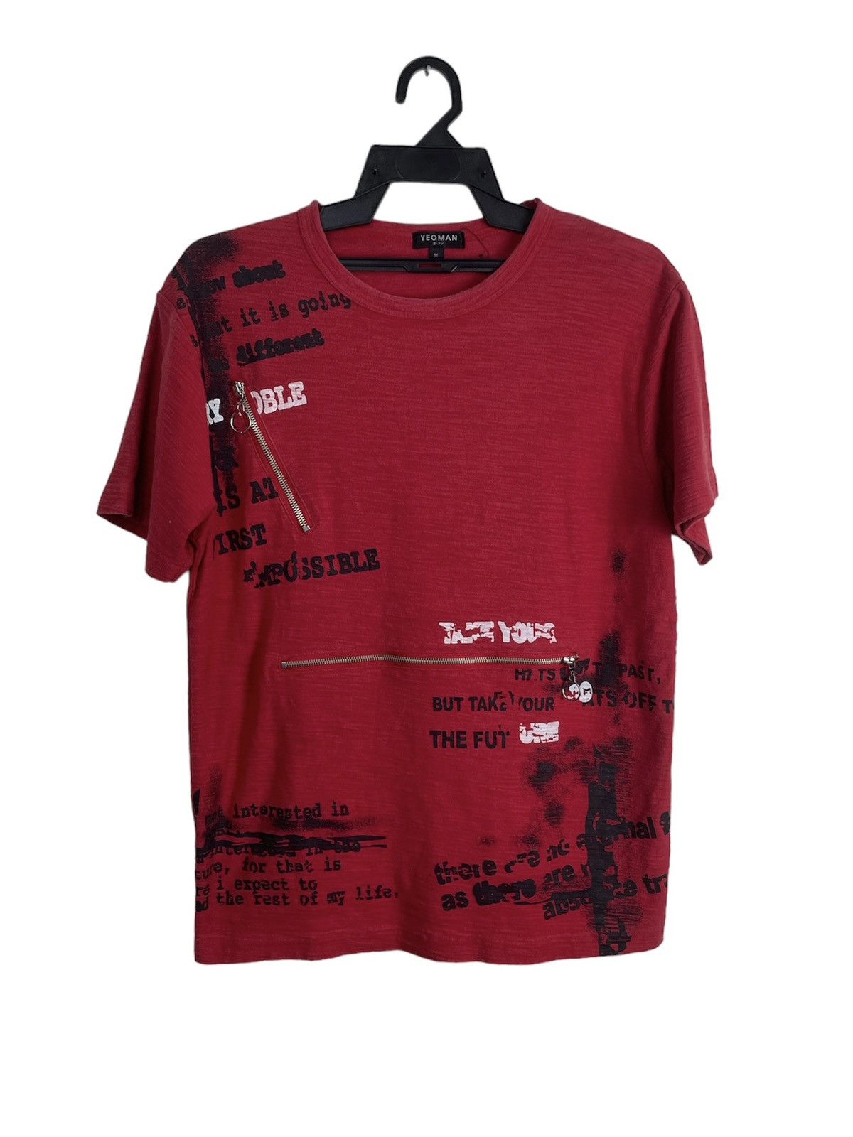 Japanese Brand × Seditionaries YEOMAN Japan Distressed Punkcore Zip Tee — Typographic Chaos Size US M / EU 48-50 / 2 - 1 Thumbnail