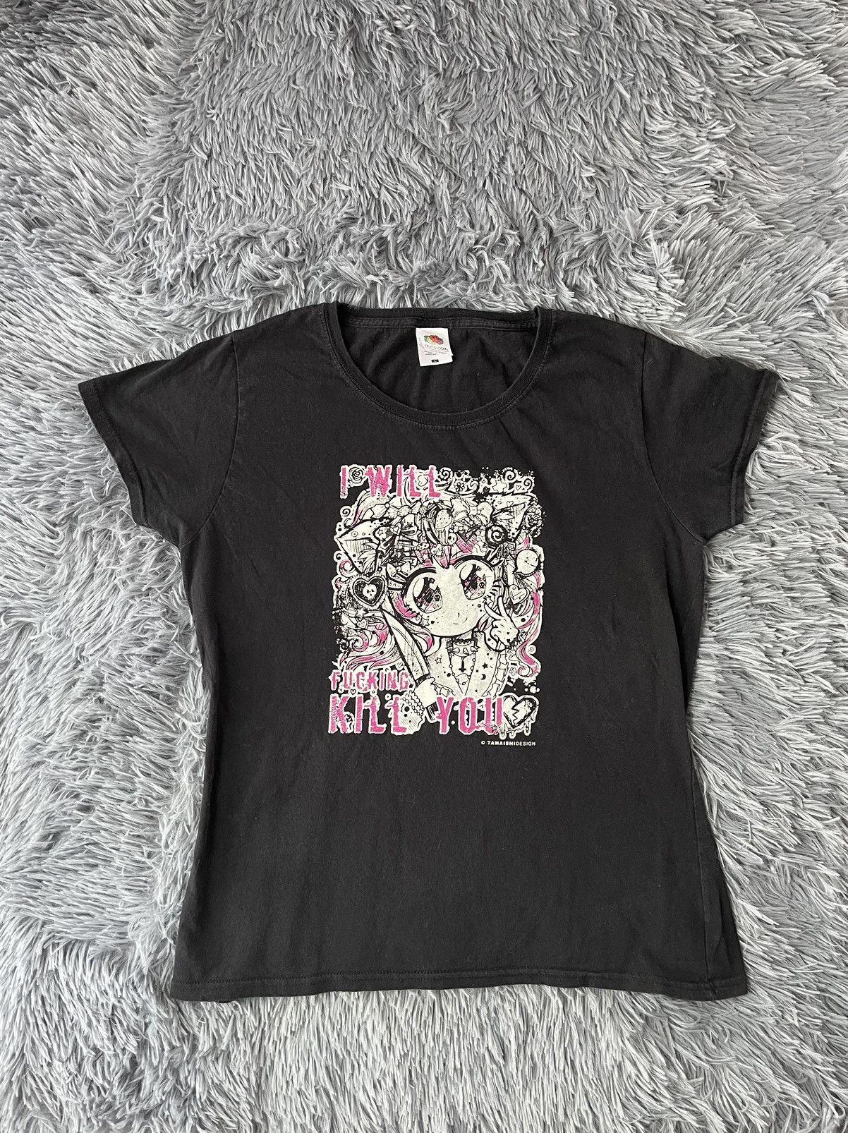 Anime × Japanese Brand × Vintage Crazy Anime vtg Y2K I will fckn kill you by Tamaishi t-shirt Size L / US 10 / IT 46 - 1 Thumbnail