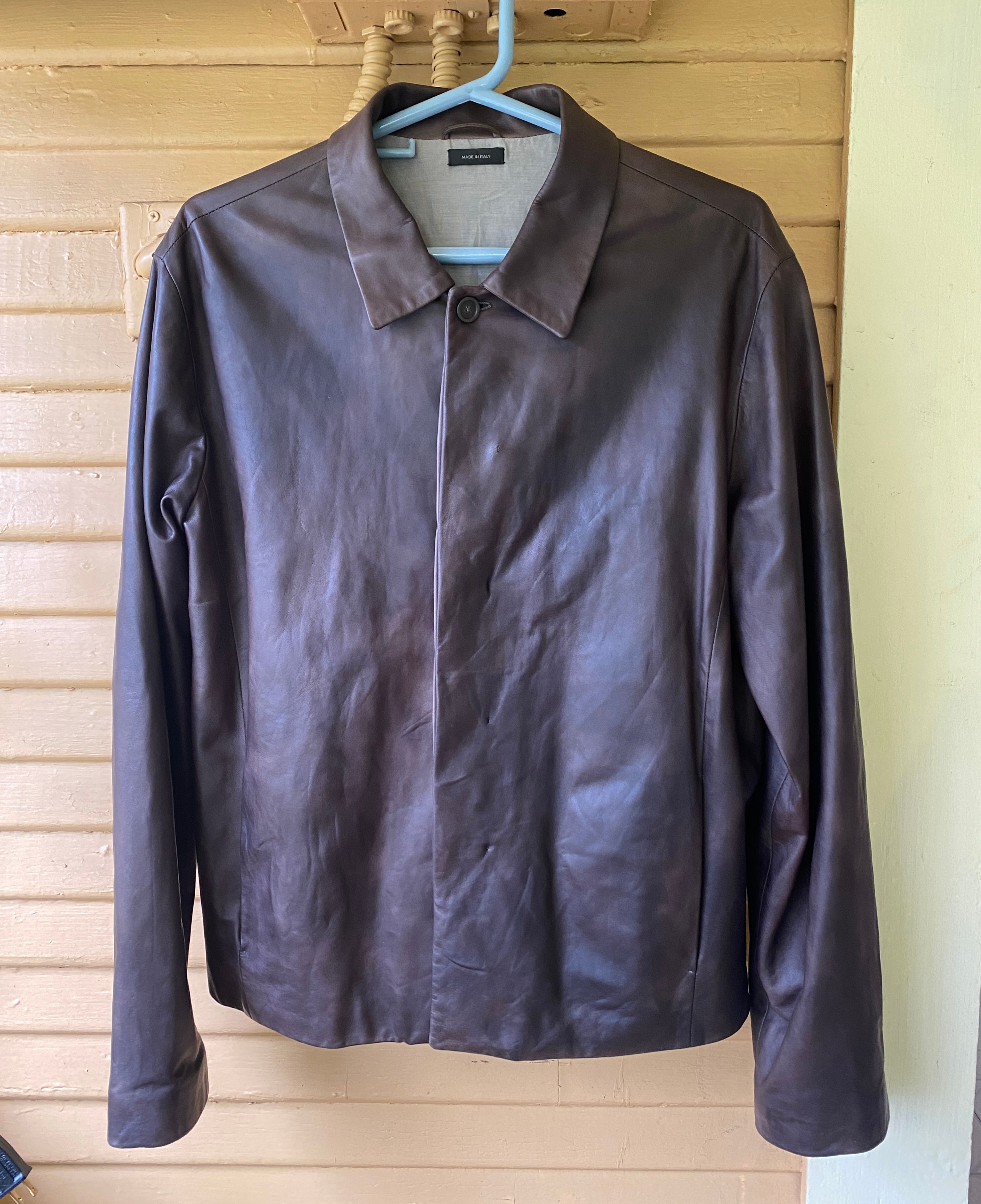 Pre-owned Jil Sander Soft Brown Leather Jacket M In Cop Brown
