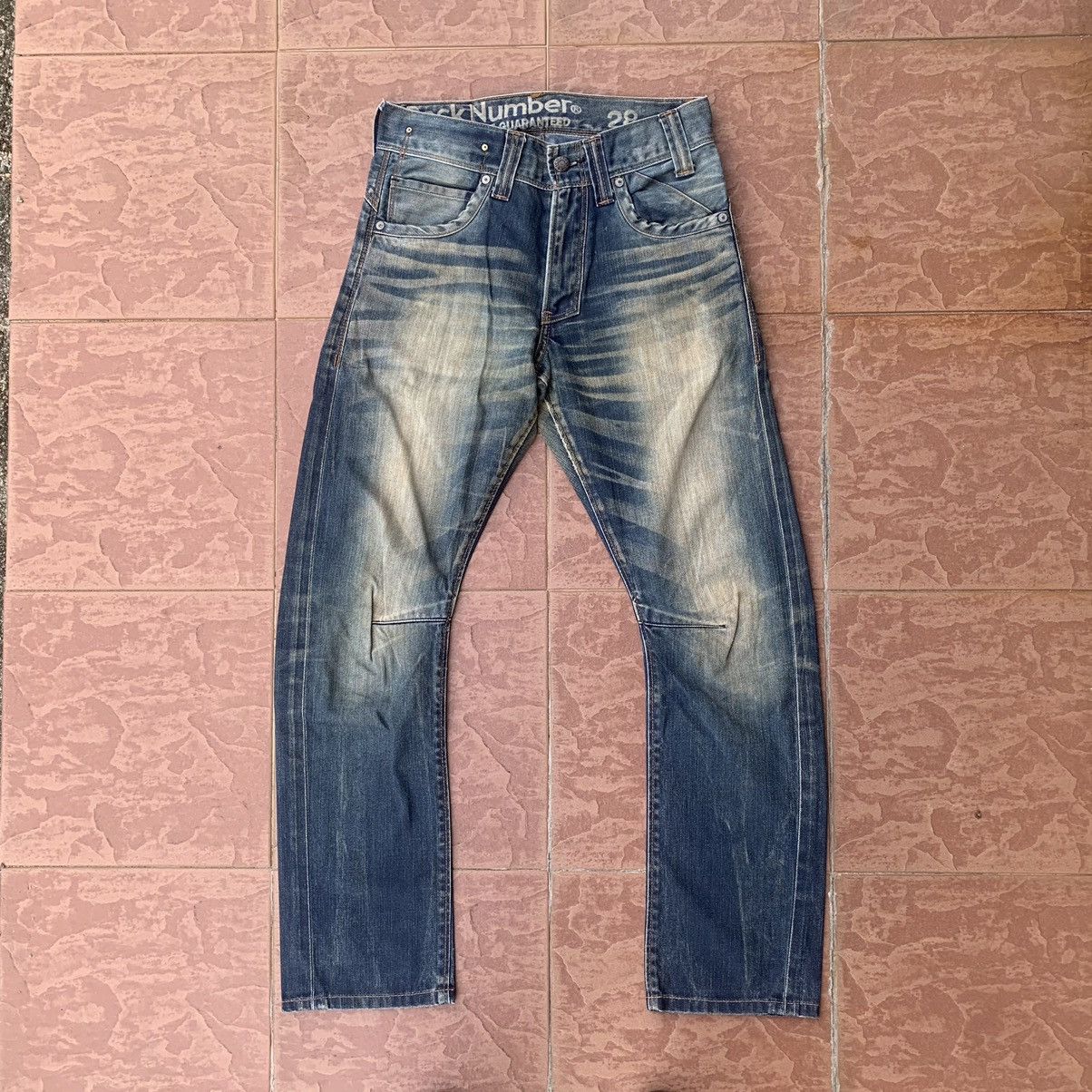 JAPANESE VINTAGE BACK NUMBER CURVED-C LEGS JEANS PANTS