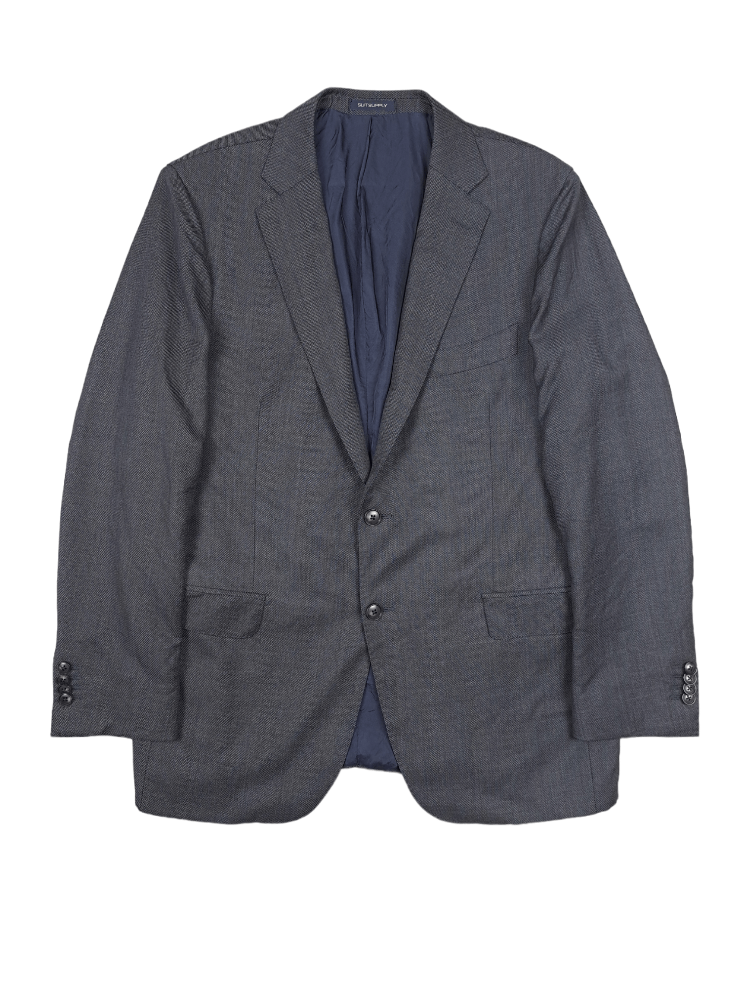 Designer × Suitsupply 💎 Size 54R 100% Wool Gray Blazer Jacket Vintage 90s Luxury Size 54R - 1 Thumbnail