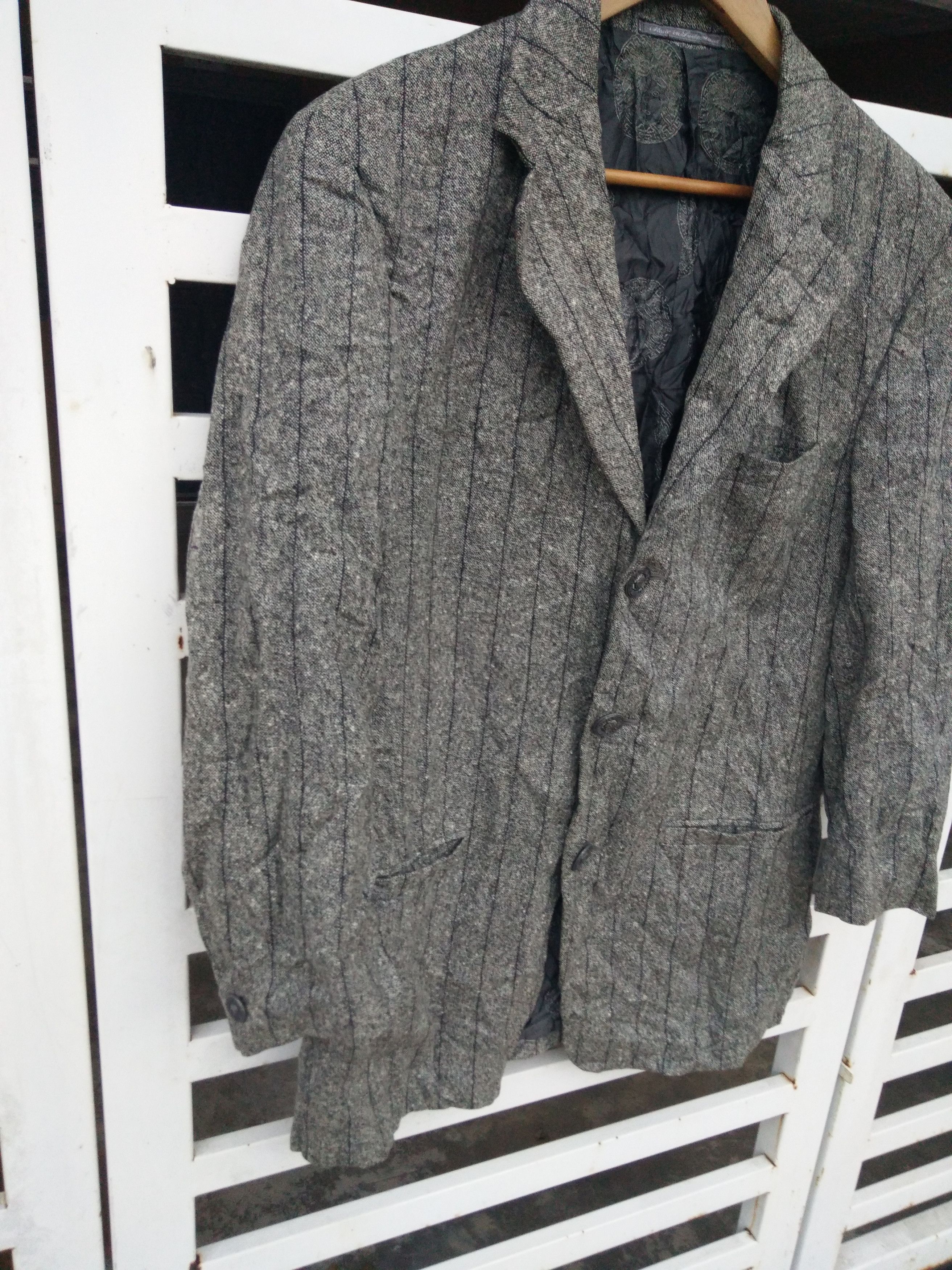 Versace 90s Gianni Versace Wool Cashmere Pinstripe Blazer Size US M / EU 48-50 / 2 - 4 Thumbnail