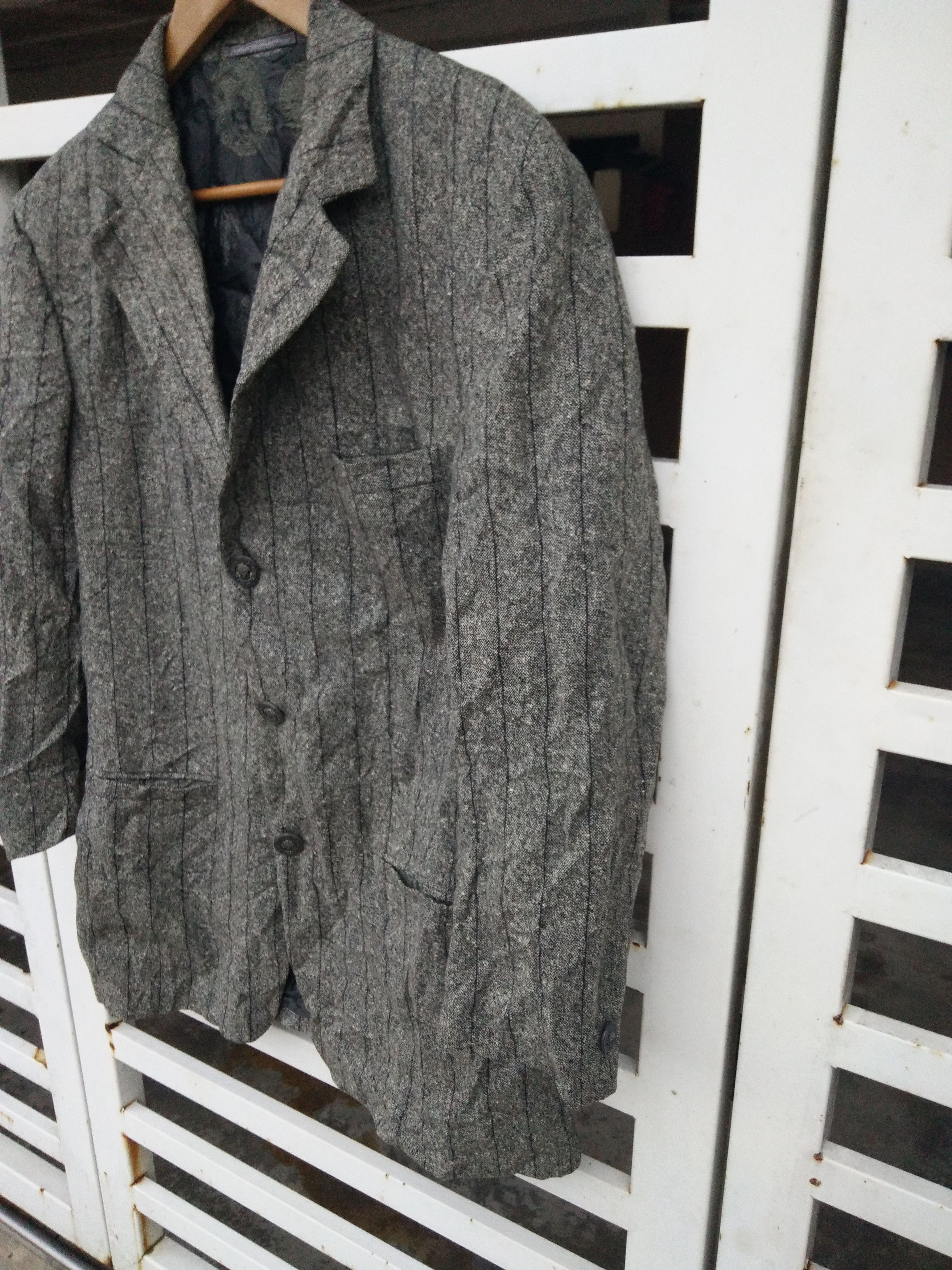 Versace 90s Gianni Versace Wool Cashmere Pinstripe Blazer Size US M / EU 48-50 / 2 - 5 Thumbnail