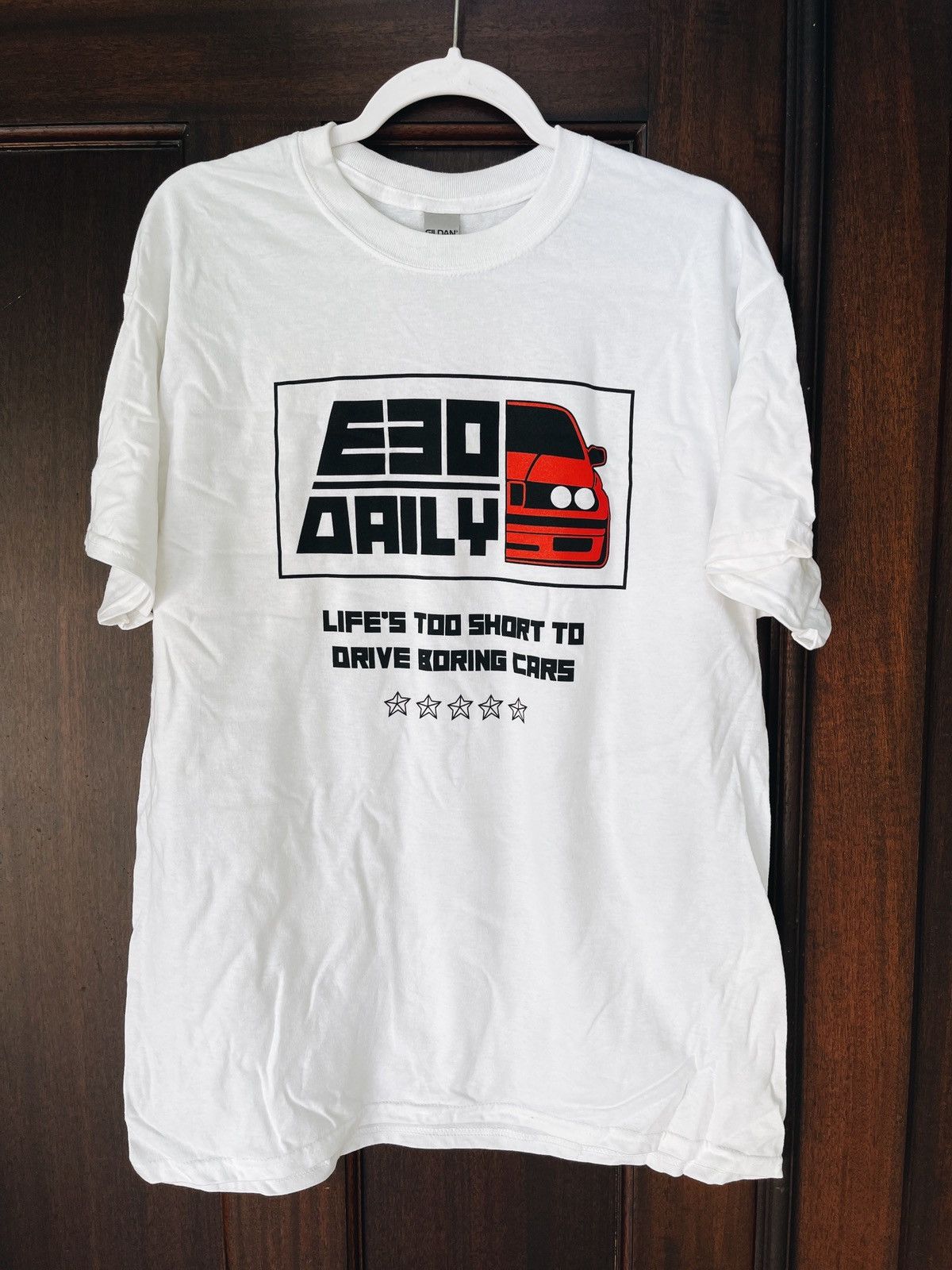 BMW E30 Daily “Life’s Too Short” Shirt BMW Porsche Vintage Size US XL / EU 56 / 4 - 1 Thumbnail
