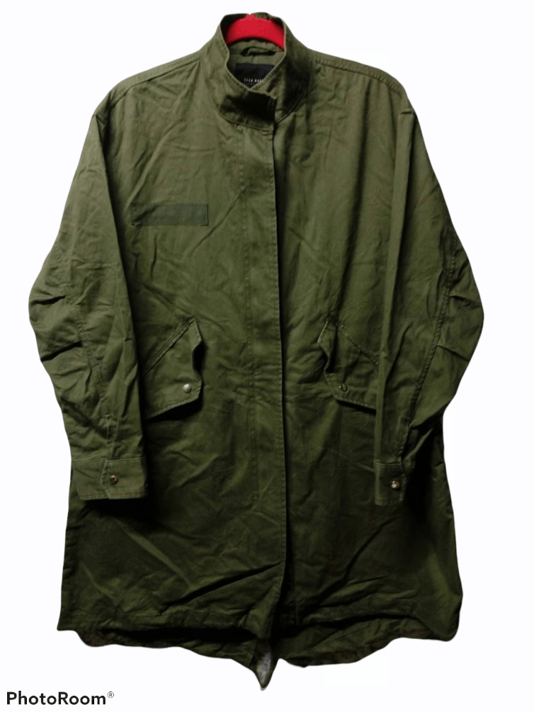 Third & Army Zara Parka Jacket Olive Green Army Embroidered Floral Size US M / EU 48-50 / 2 - 2 Thumbnail