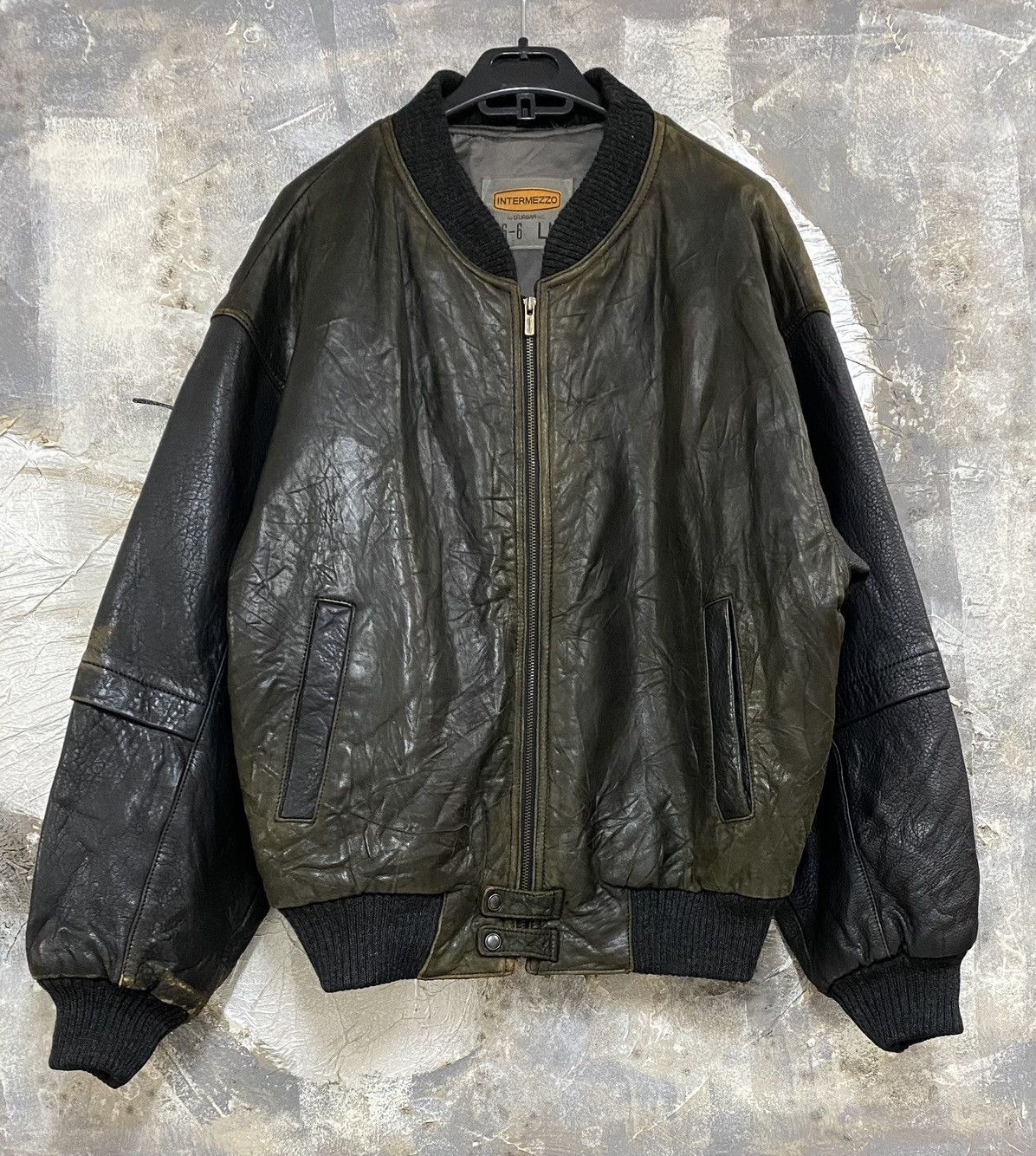 Vintage Vintage Intermezzo Sheepskin Leather Bomber Jacket Size US L / EU 52-54 / 3 - 1 Thumbnail