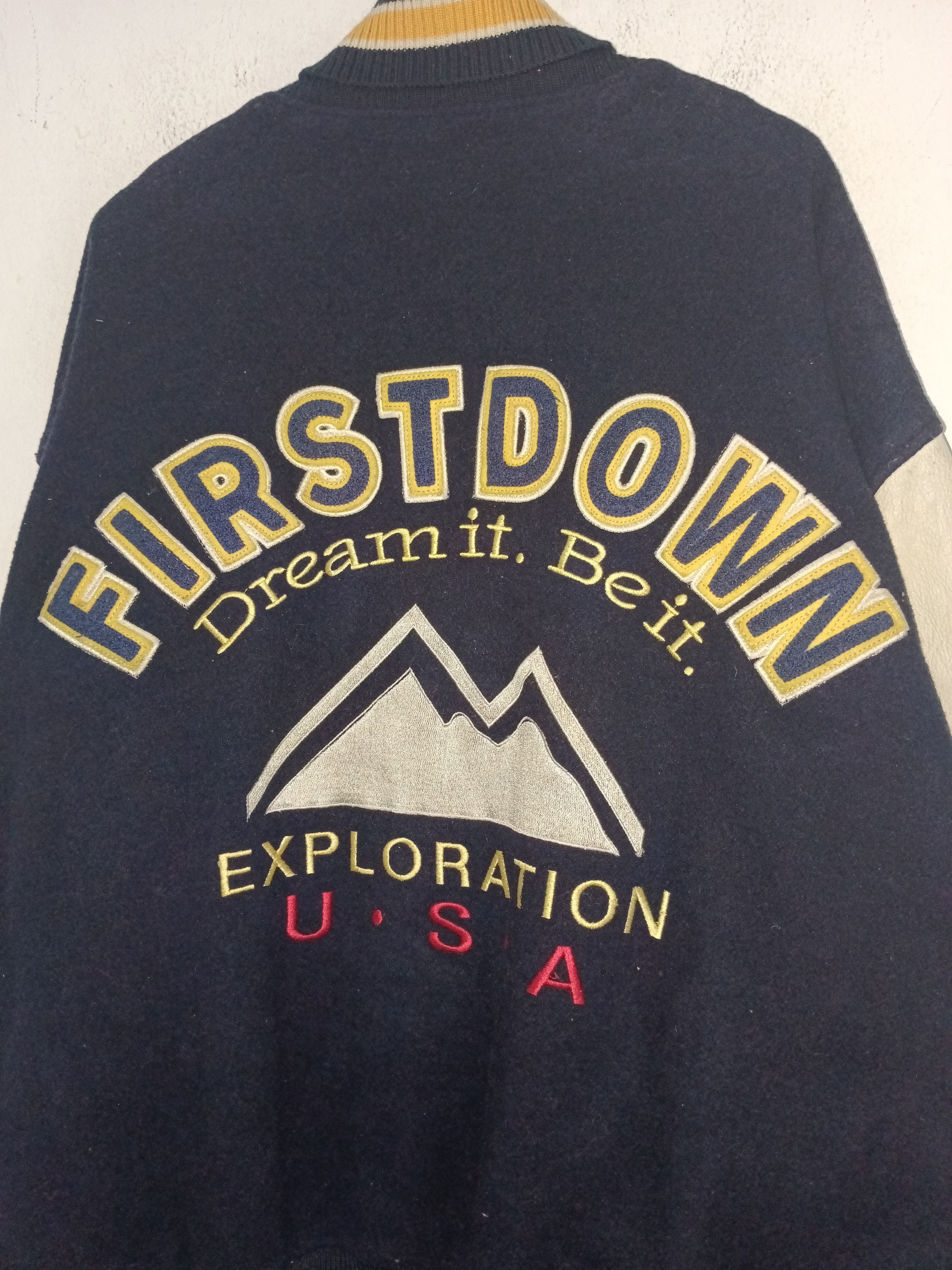 Vintage Vintage Varsity Jacket First Down Exploration USA Size US L / EU 52-54 / 3 - 2 Thumbnail