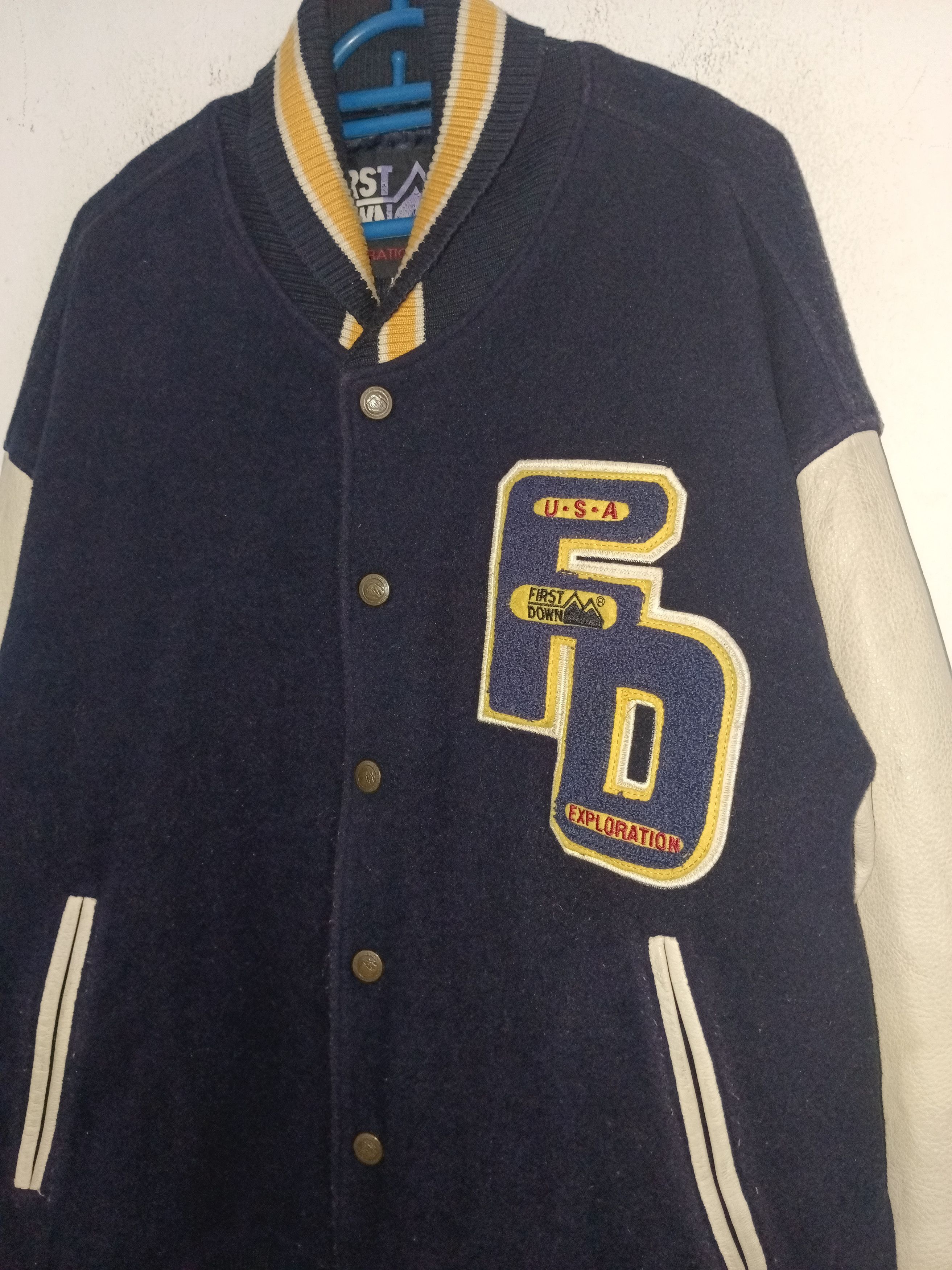 Vintage Vintage Varsity Jacket First Down Exploration USA Size US L / EU 52-54 / 3 - 4 Thumbnail
