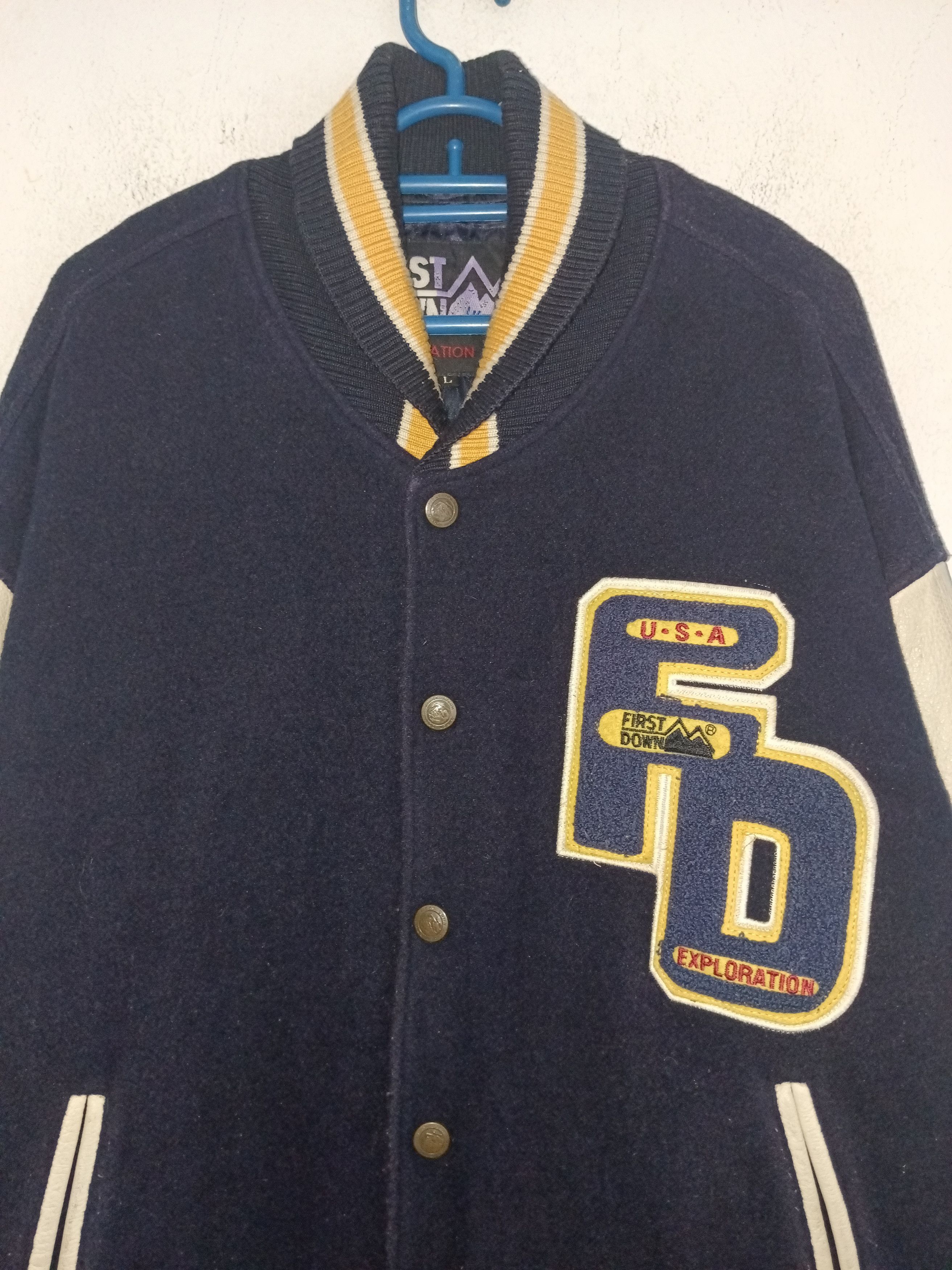 Vintage Vintage Varsity Jacket First Down Exploration USA Size US L / EU 52-54 / 3 - 5 Thumbnail