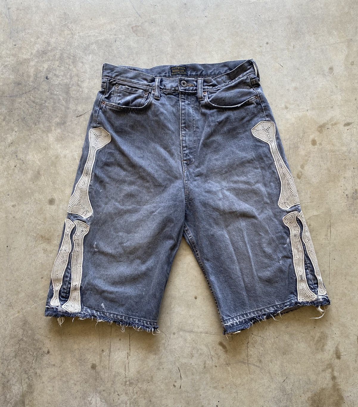 Kapital Kapital 14oz Bone Denim 5p Shorts | Grailed