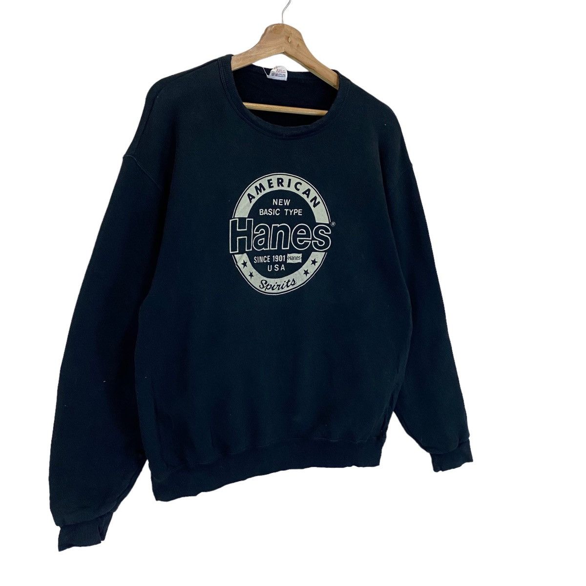 Hanes × Japanese Brand × Vintage Vintage 90s Hanes Sweatshirt Big Logo Crewneck Size M Size US M / EU 48-50 / 2 - 2 Thumbnail