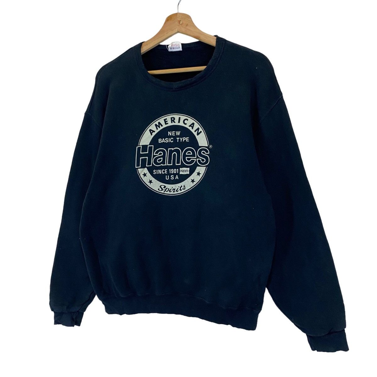 Hanes × Japanese Brand × Vintage Vintage 90s Hanes Sweatshirt Big Logo Crewneck Size M Size US M / EU 48-50 / 2 - 3 Thumbnail