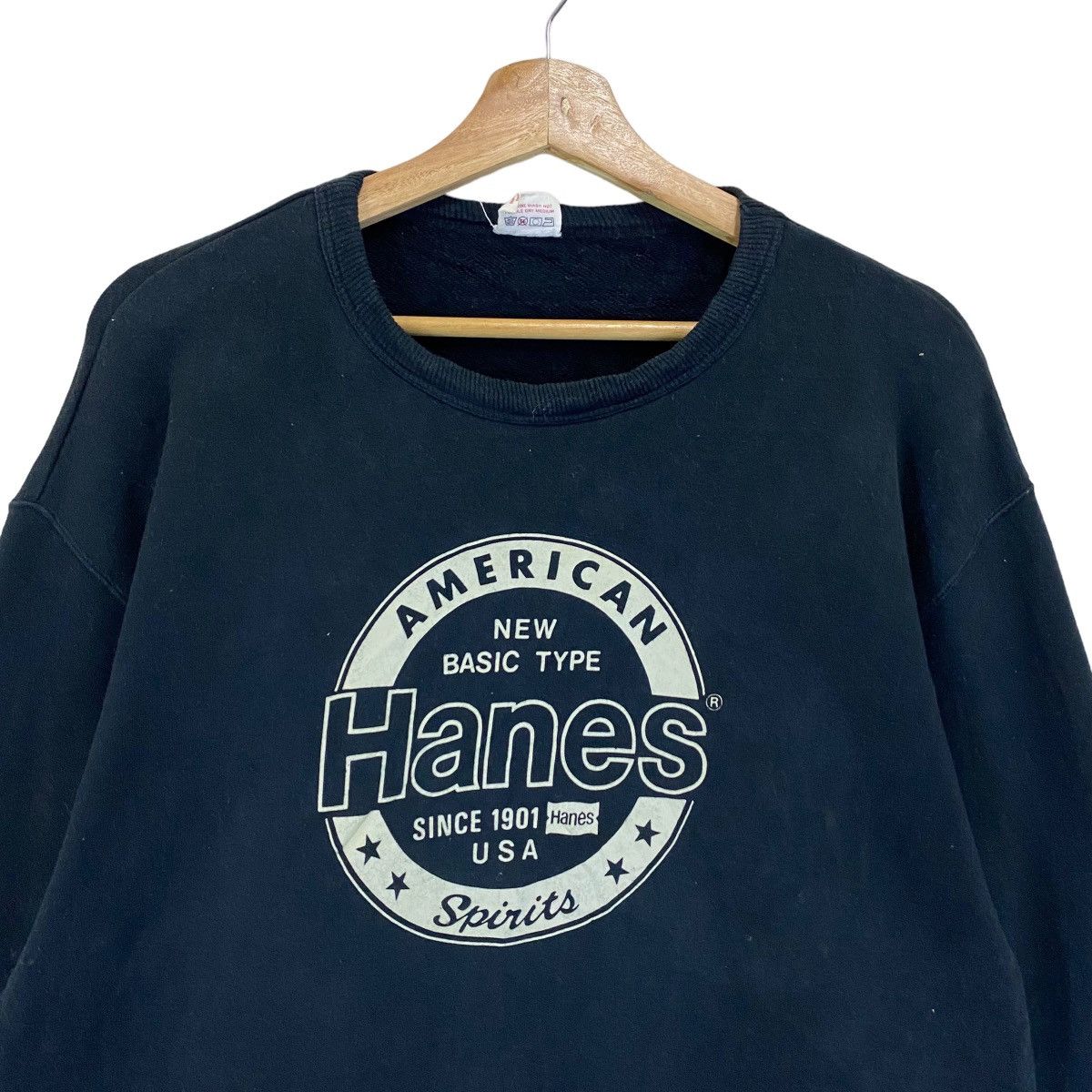 Hanes × Japanese Brand × Vintage Vintage 90s Hanes Sweatshirt Big Logo Crewneck Size M Size US M / EU 48-50 / 2 - 4 Thumbnail