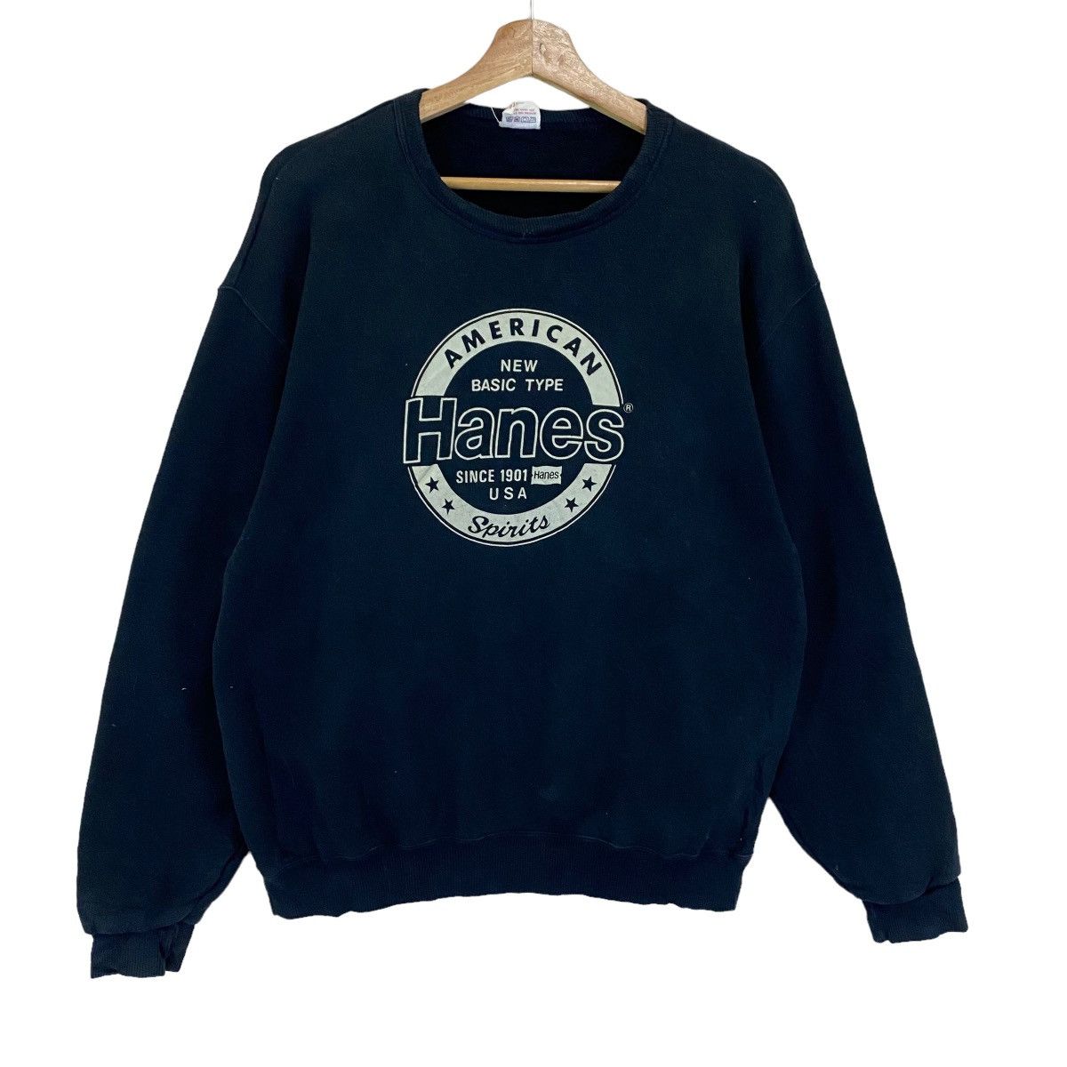 Hanes × Japanese Brand × Vintage Vintage 90s Hanes Sweatshirt Big Logo Crewneck Size M Size US M / EU 48-50 / 2 - 1 Thumbnail