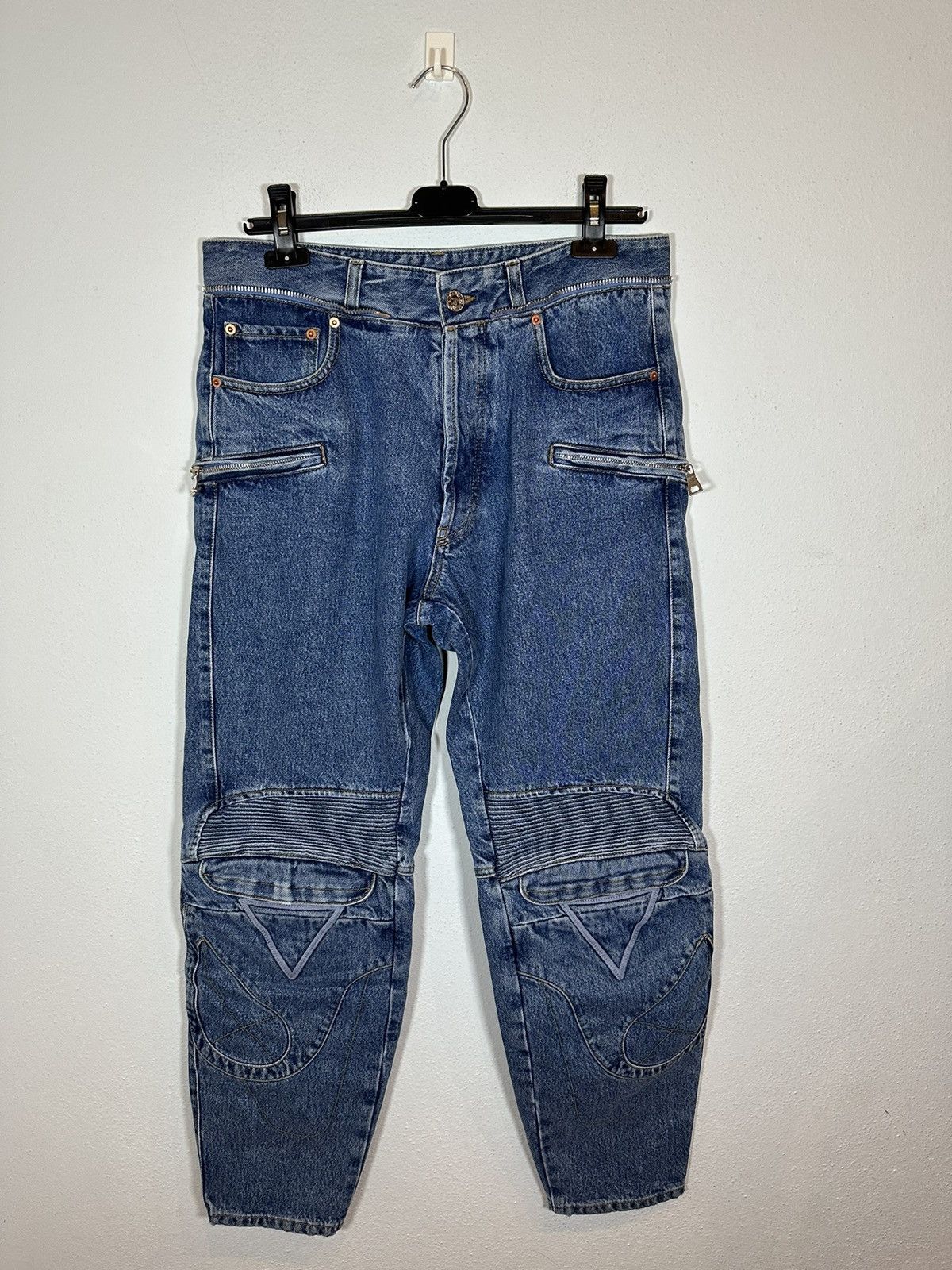 image of Vetements Denim Biker Pants F/w20 Look 19 in Blue, Men's (Size 30)