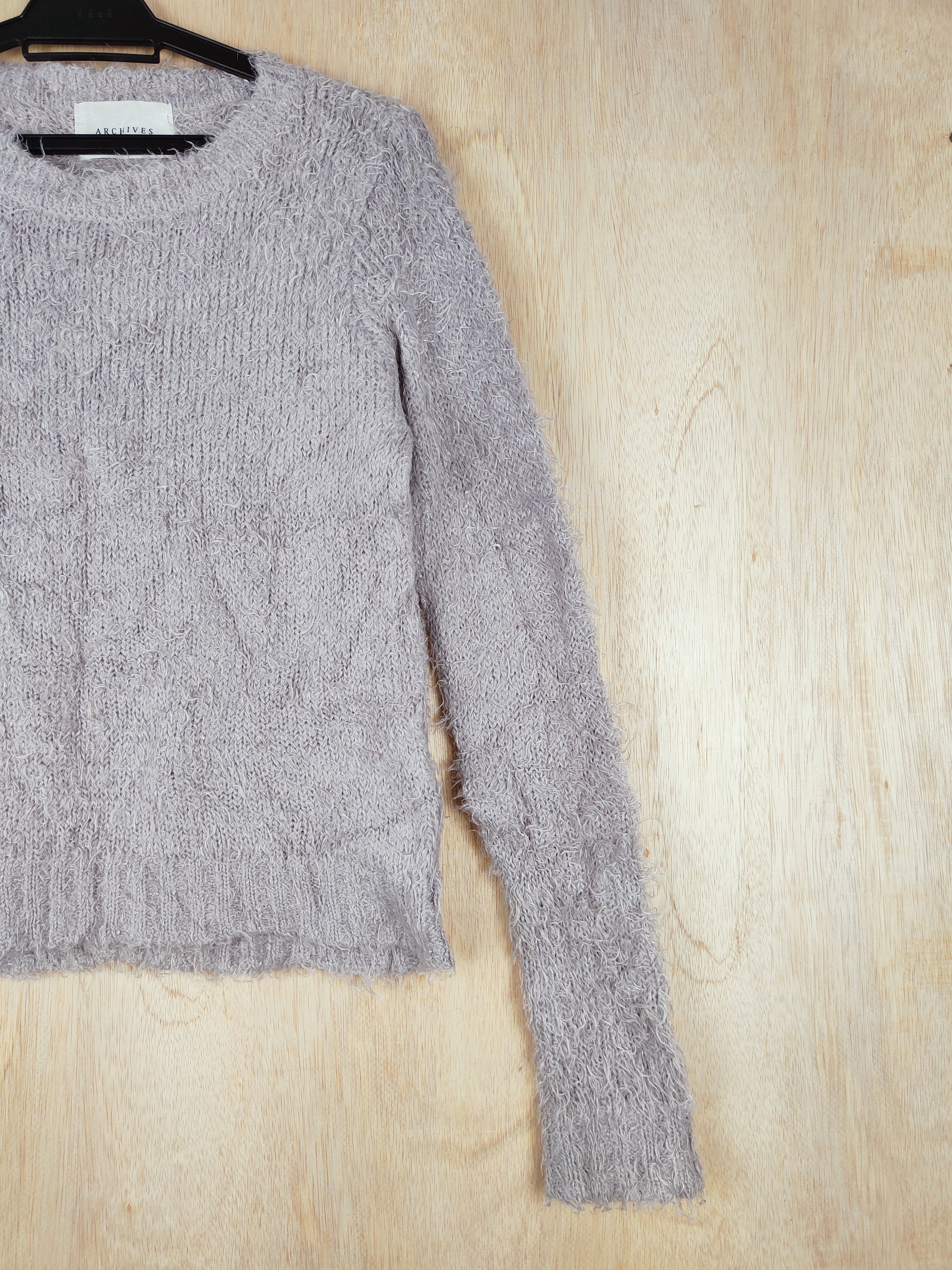 Vintage Archives Gray Shag Shaggy Fur Mohair Knitwear #S257 Size US S / EU 44-46 / 1 - 4 Thumbnail