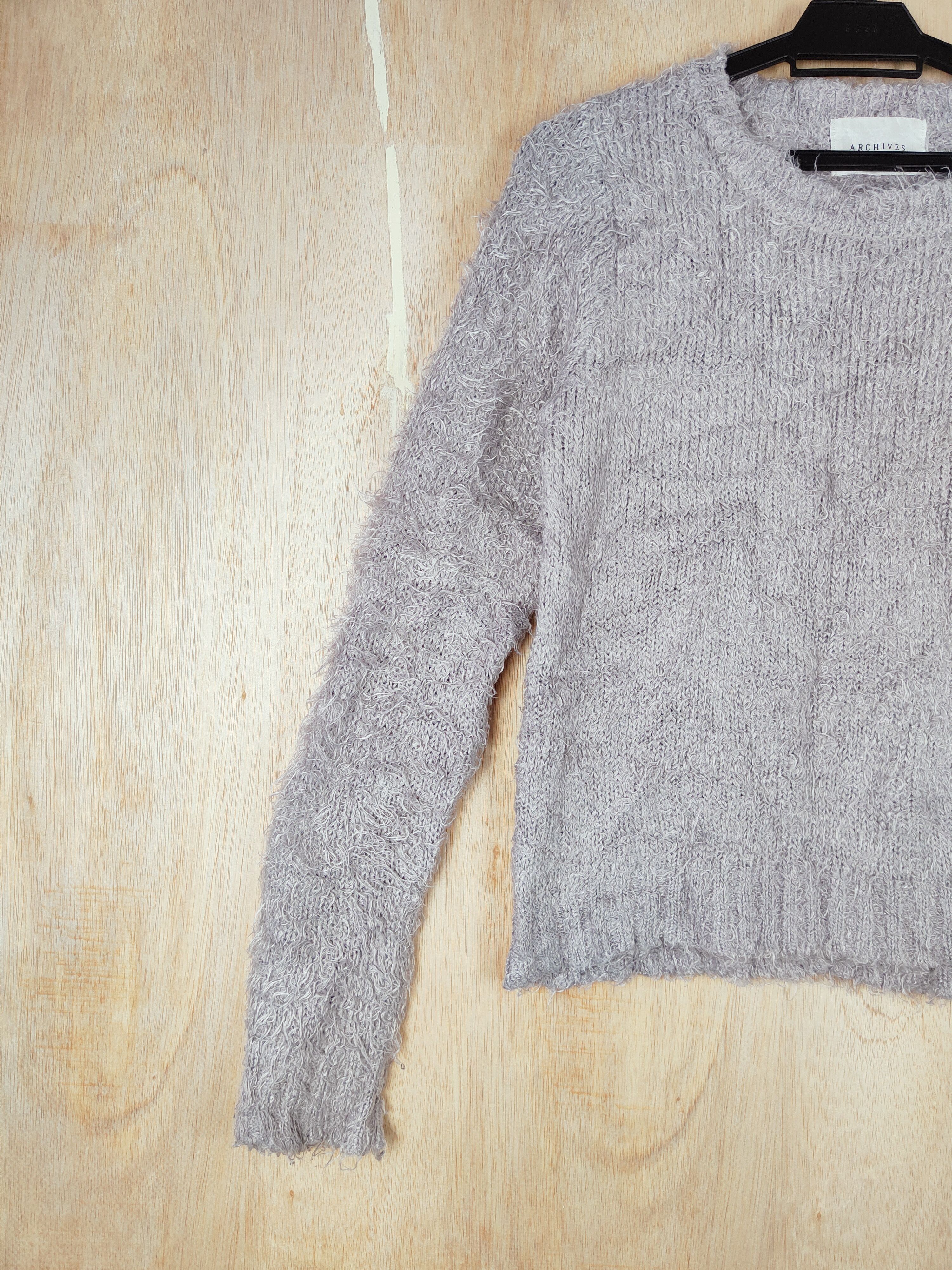 Vintage Archives Gray Shag Shaggy Fur Mohair Knitwear #S257 Size US S / EU 44-46 / 1 - 3 Thumbnail