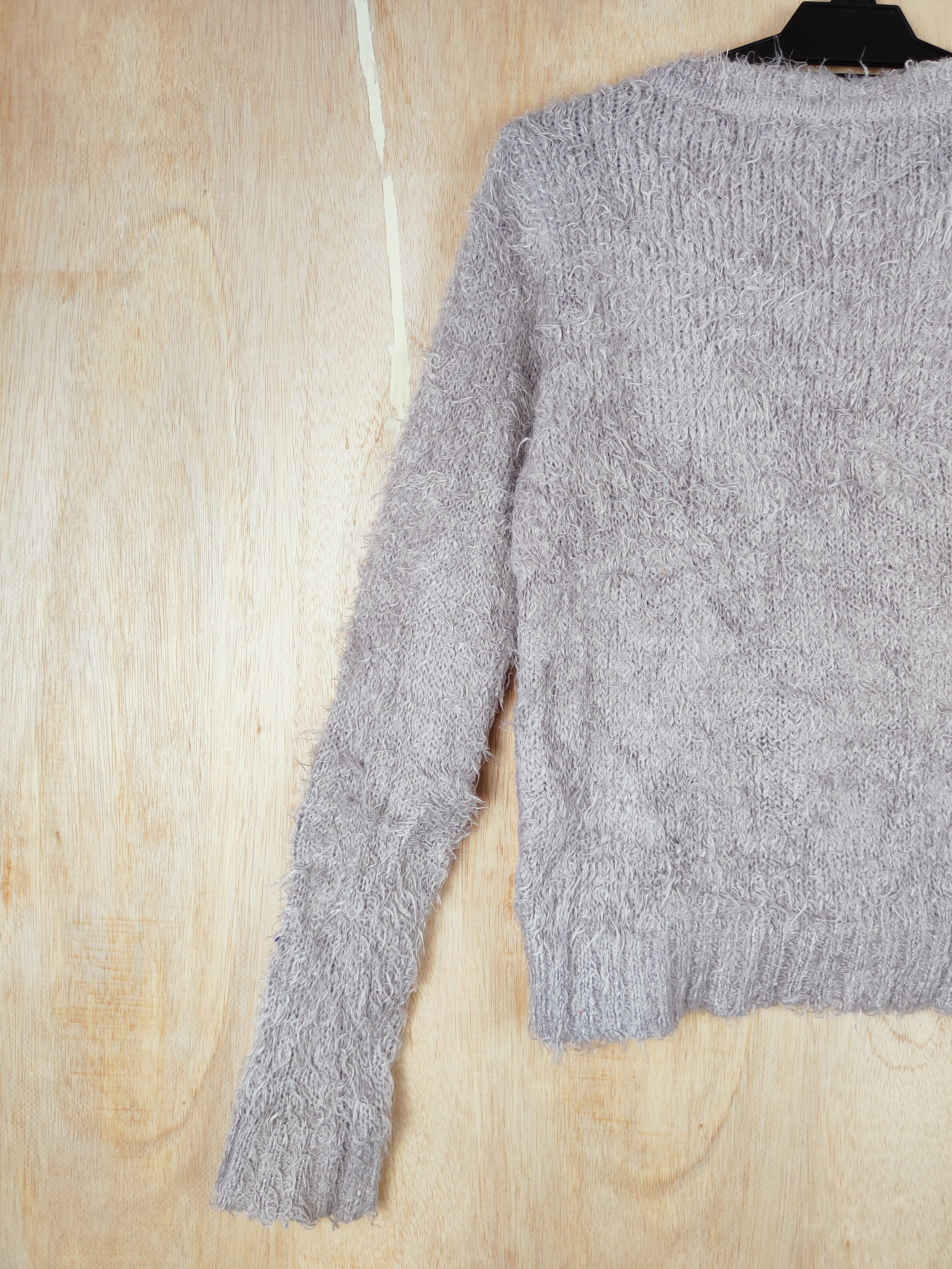 Vintage Archives Gray Shag Shaggy Fur Mohair Knitwear #S257 Size US S / EU 44-46 / 1 - 6 Thumbnail