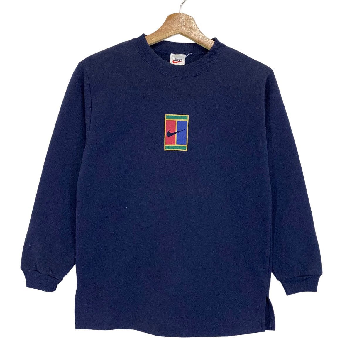 Nike × Vintage Vintage 90s Nike Court Crewneck Sweatshirt Size S Size US S / EU 44-46 / 1 - 1 Thumbnail