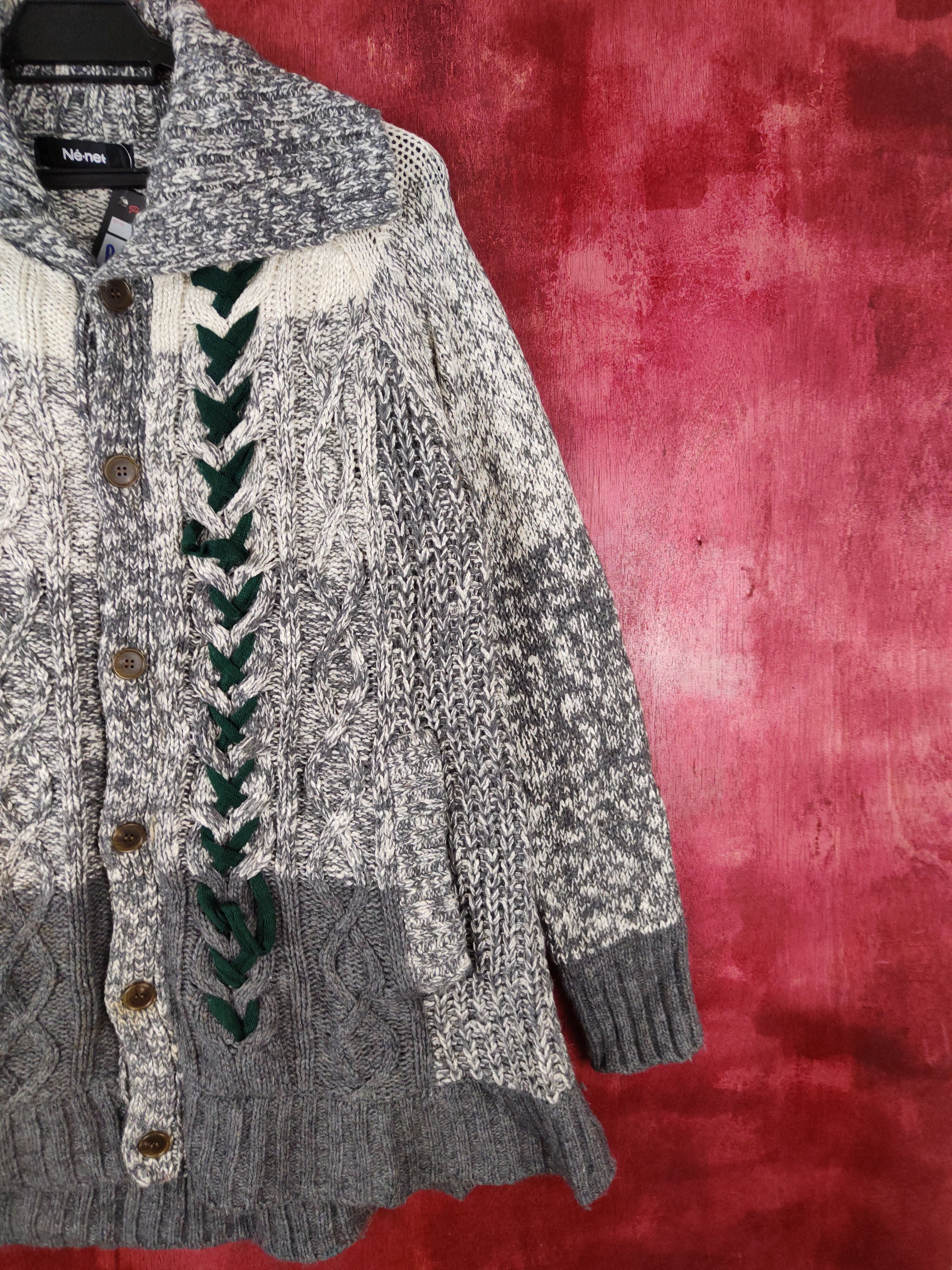 Ne-Net Né-net Gray Knitwear cardign art japan #5171 Size US M / EU 48-50 / 2 - 6 Thumbnail