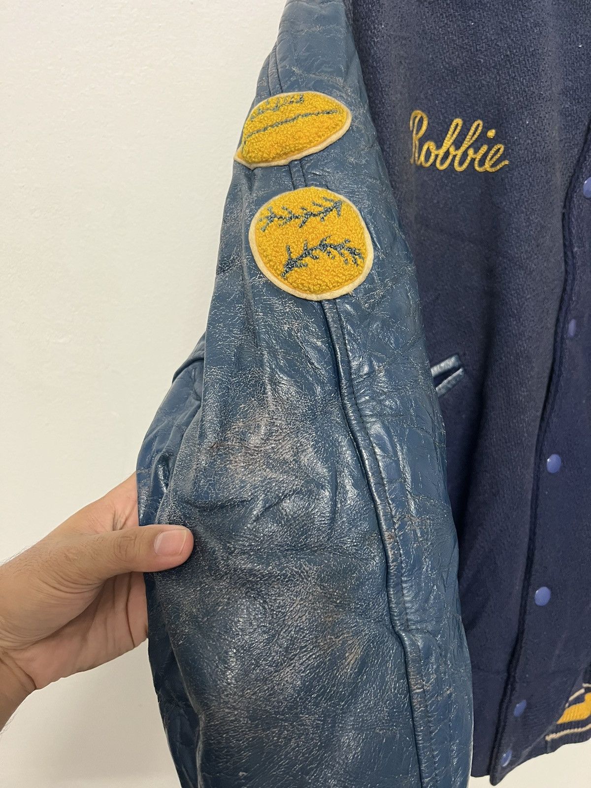 Vintage Vintage Varsity Leather Jacket “Robbie Raiders” Size US M / EU 48-50 / 2 - 7 Thumbnail