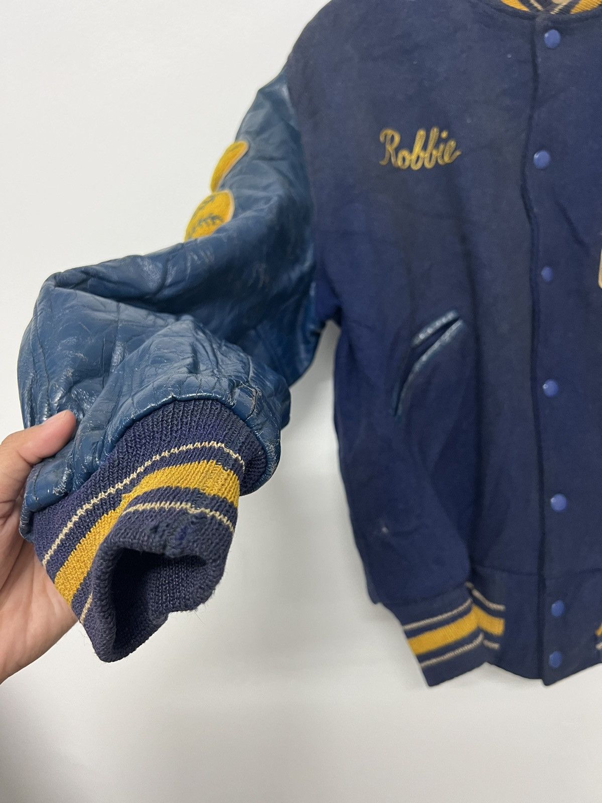 Vintage Vintage Varsity Leather Jacket “Robbie Raiders” Size US M / EU 48-50 / 2 - 11 Thumbnail