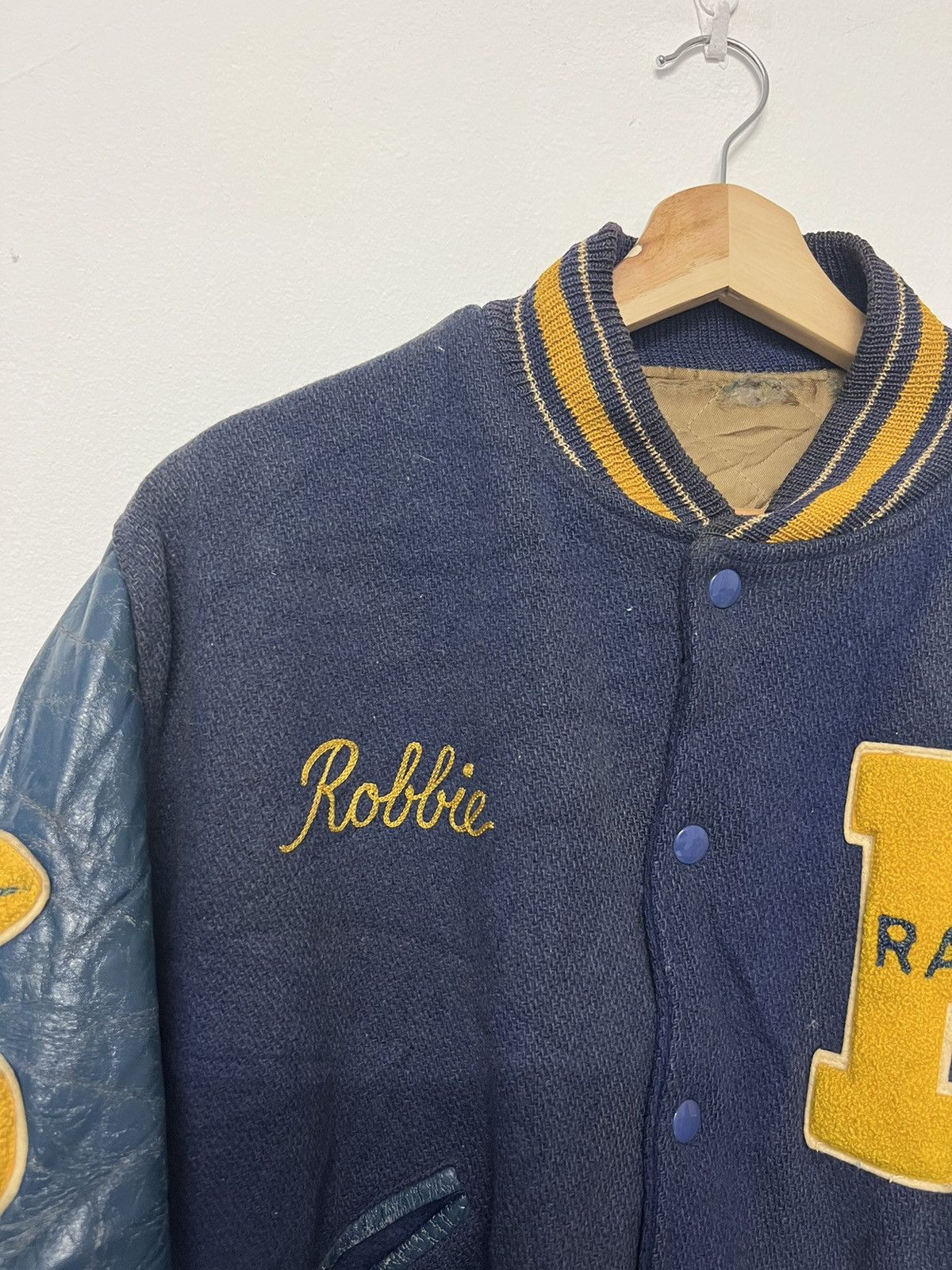 Vintage Vintage Varsity Leather Jacket “Robbie Raiders” Size US M / EU 48-50 / 2 - 9 Thumbnail