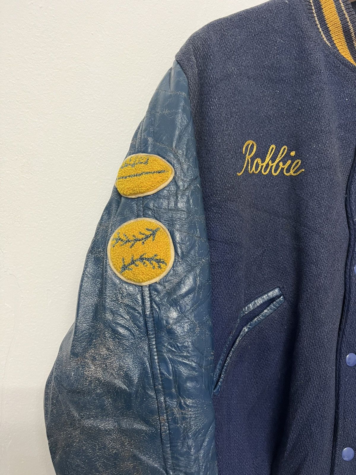 Vintage Vintage Varsity Leather Jacket “Robbie Raiders” Size US M / EU 48-50 / 2 - 3 Thumbnail