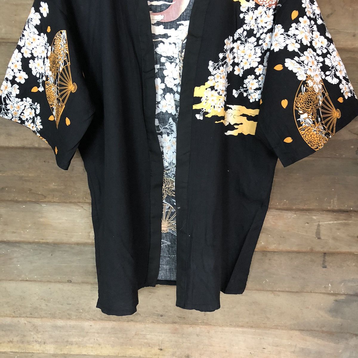 Japanese Brand Kimono art lady japan Black cardigan #3163 Size US L / EU 52-54 / 3 - 8 Thumbnail