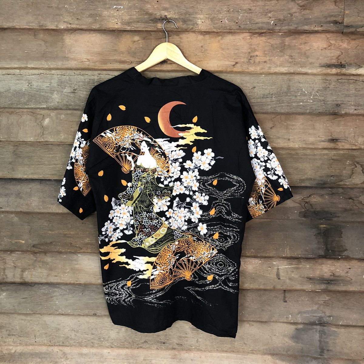 Japanese Brand Kimono art lady japan Black cardigan #3163 Size US L / EU 52-54 / 3 - 1 Thumbnail