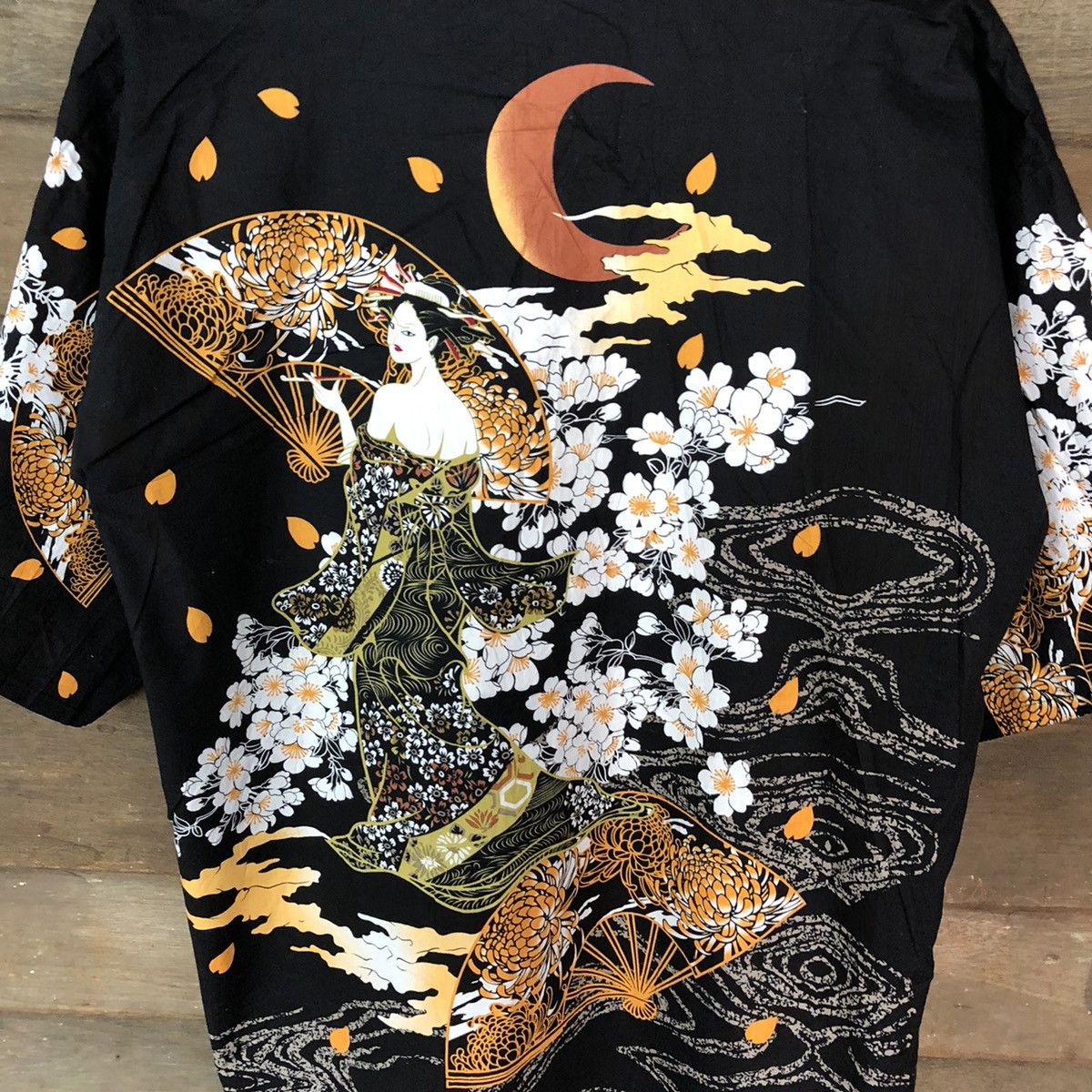 Japanese Brand Kimono art lady japan Black cardigan #3163 Size US L / EU 52-54 / 3 - 3 Thumbnail