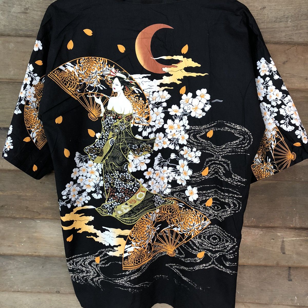 Japanese Brand Kimono art lady japan Black cardigan #3163 Size US L / EU 52-54 / 3 - 2 Thumbnail
