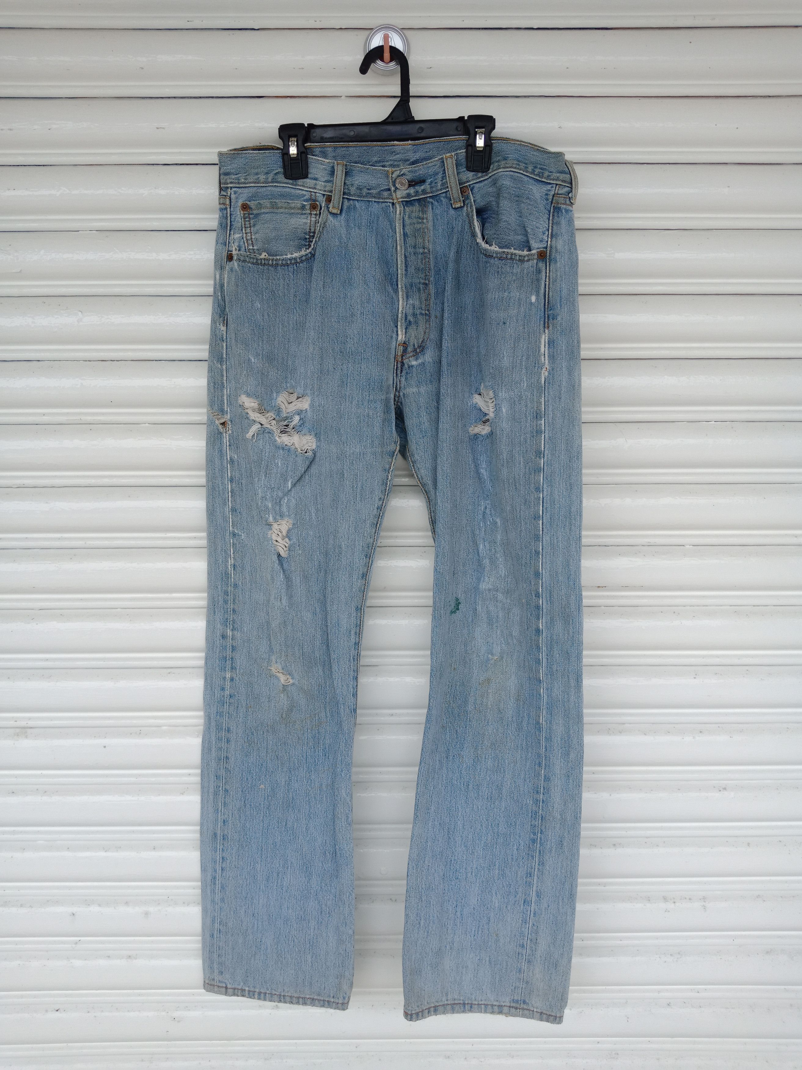 Vintage Levis 501 Straight Fit Distressed Denim