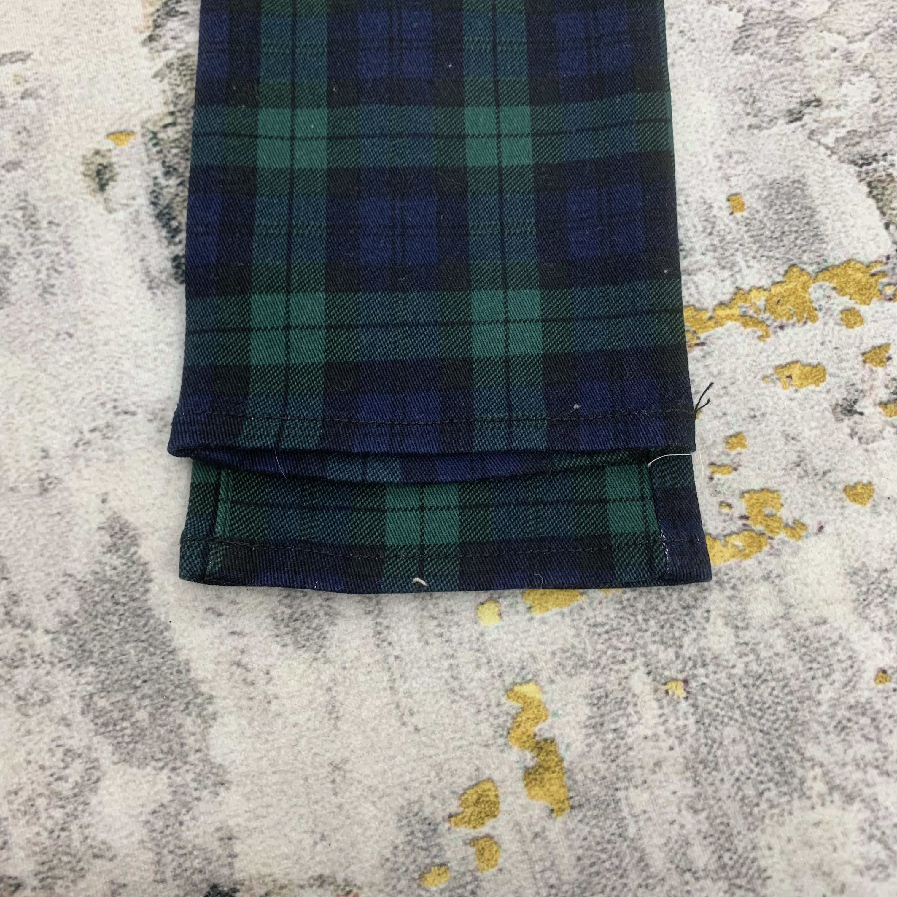 Japanese Brand Tartan Pattern Pants Slim Fit Mid Rise Size US 31 - 8 Thumbnail