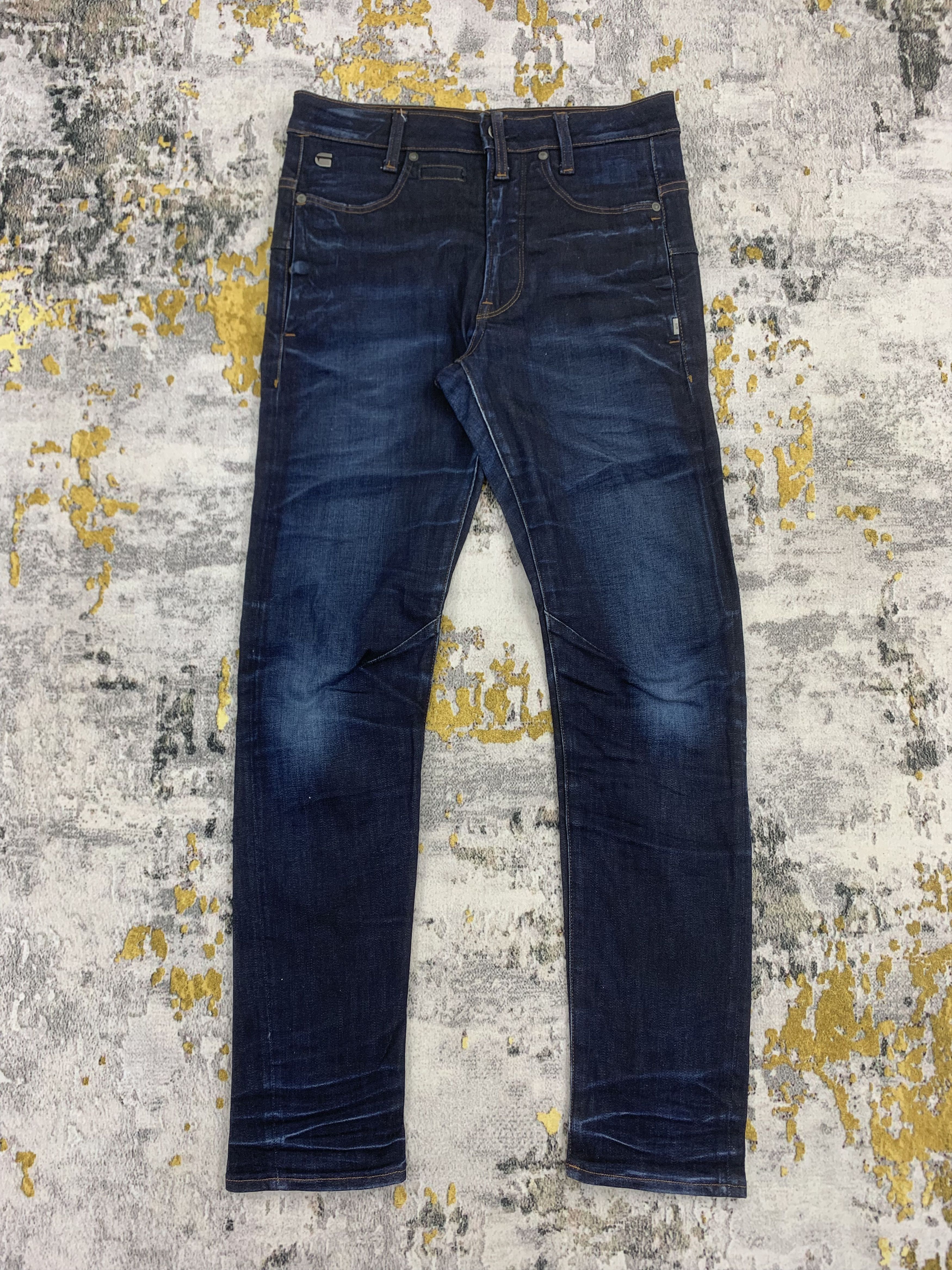 G-Star Blue Dark Wash Denim G Star Raw Slim Fit Faded Jeans Size US 30 / EU 46 - 1 Thumbnail