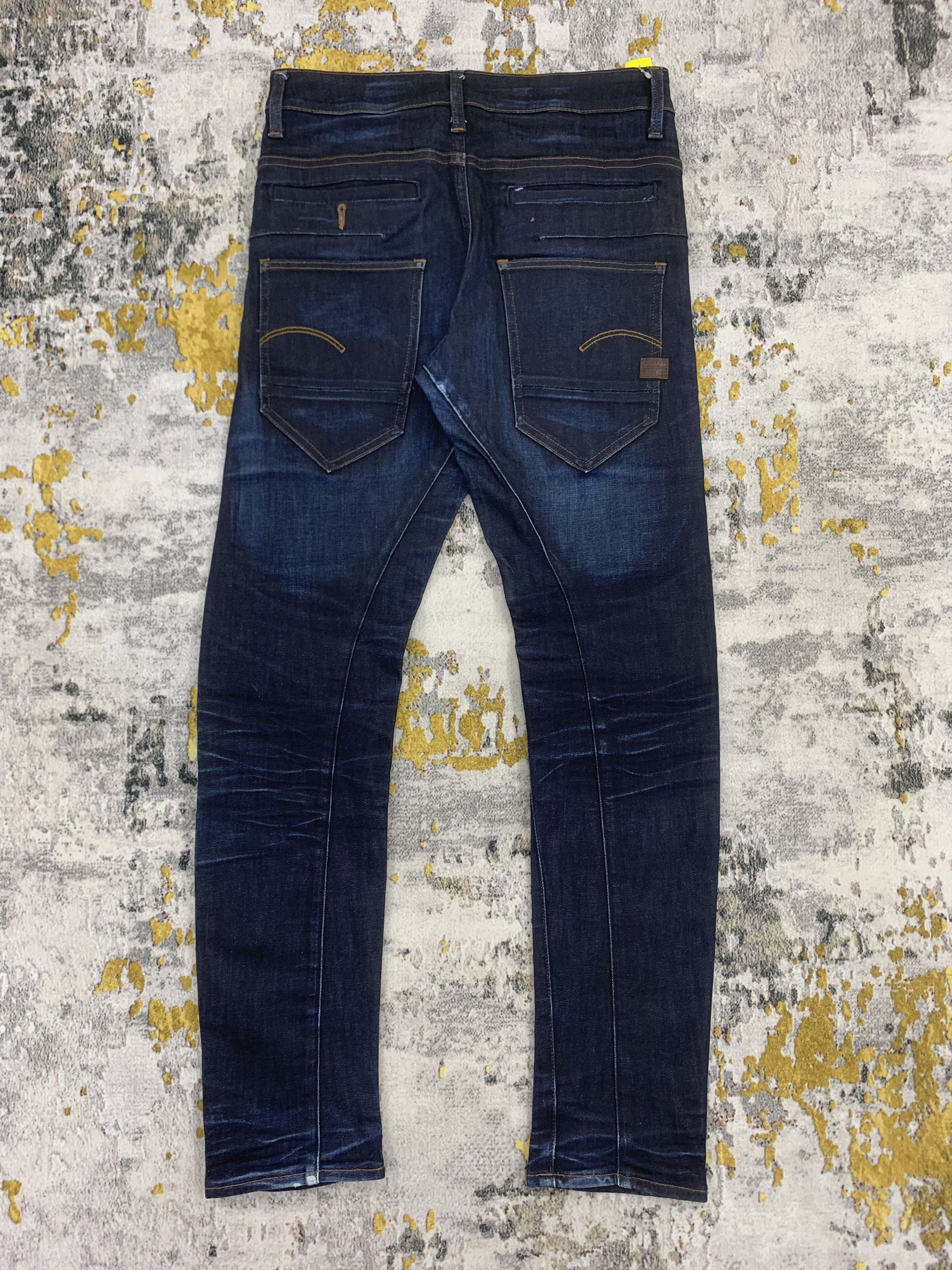 G-Star Blue Dark Wash Denim G Star Raw Slim Fit Faded Jeans Size US 30 / EU 46 - 5 Thumbnail
