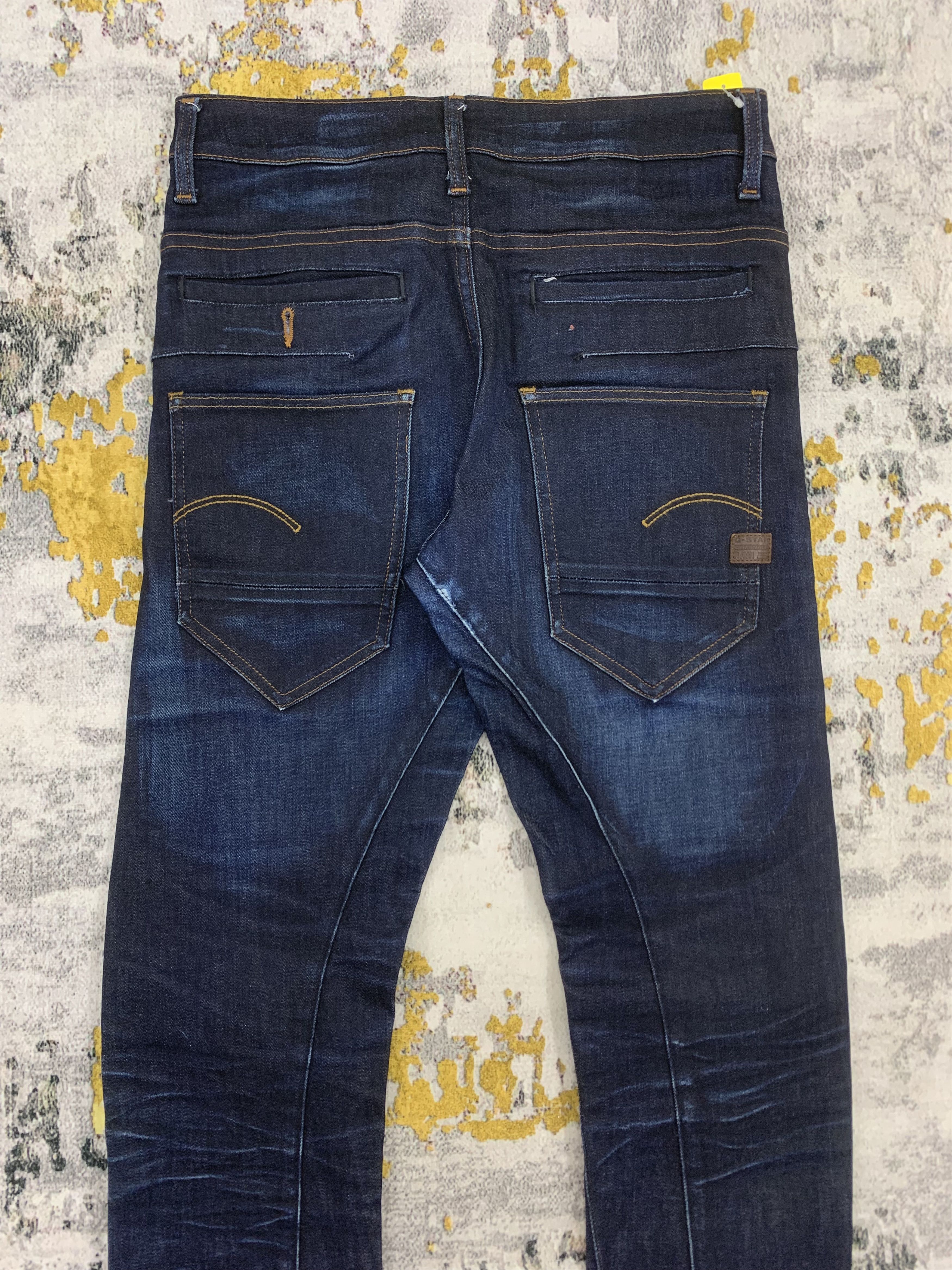 G-Star Blue Dark Wash Denim G Star Raw Slim Fit Faded Jeans Size US 30 / EU 46 - 6 Thumbnail