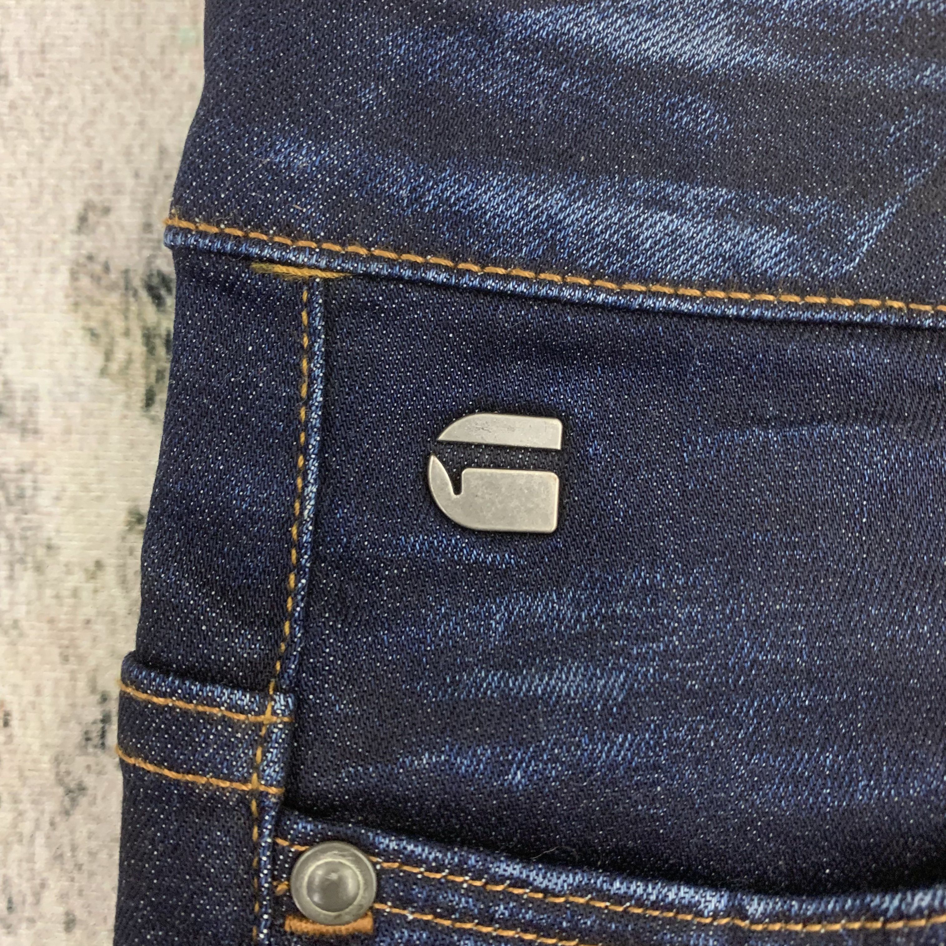 G-Star Blue Dark Wash Denim G Star Raw Slim Fit Faded Jeans Size US 30 / EU 46 - 4 Thumbnail