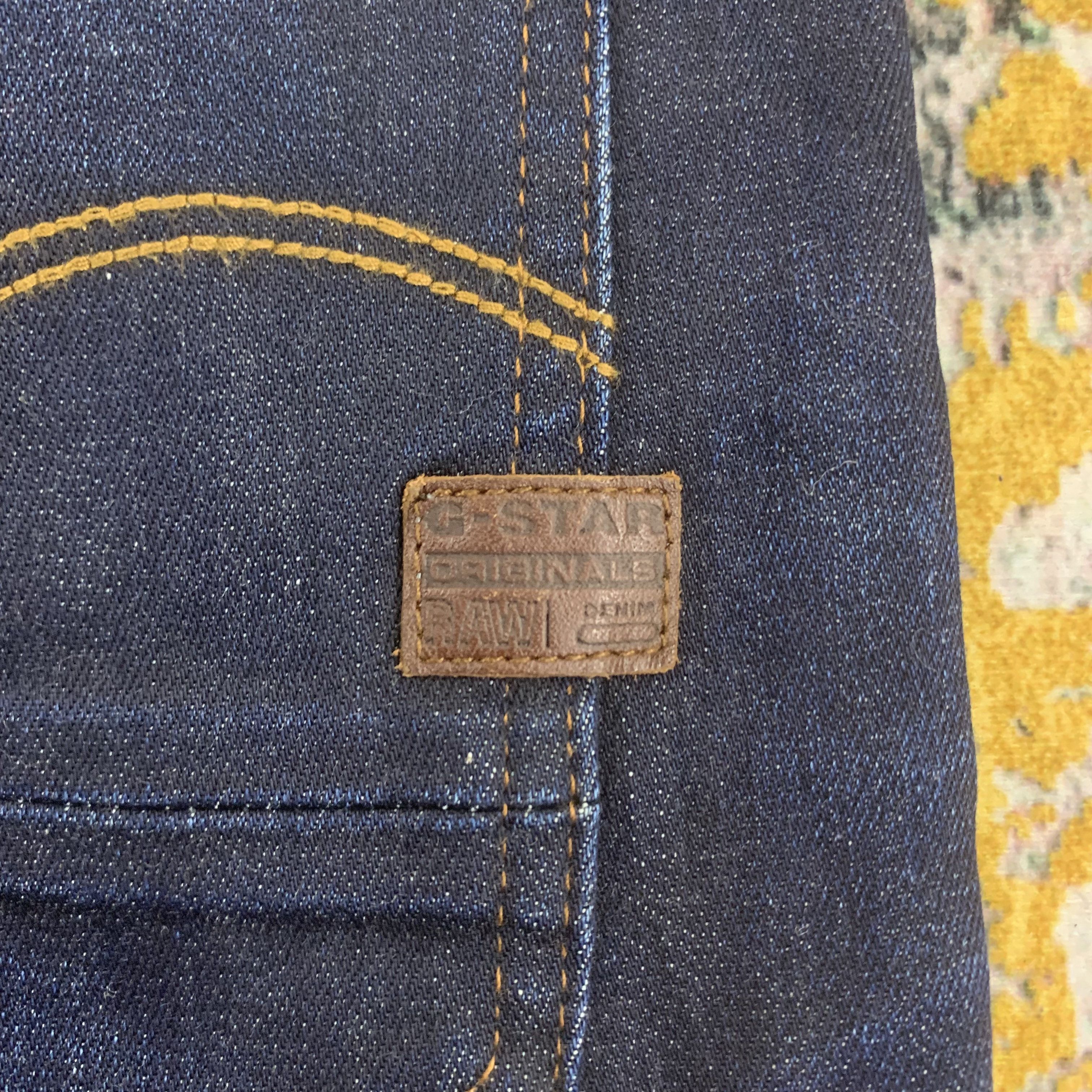 G-Star Blue Dark Wash Denim G Star Raw Slim Fit Faded Jeans Size US 30 / EU 46 - 7 Thumbnail