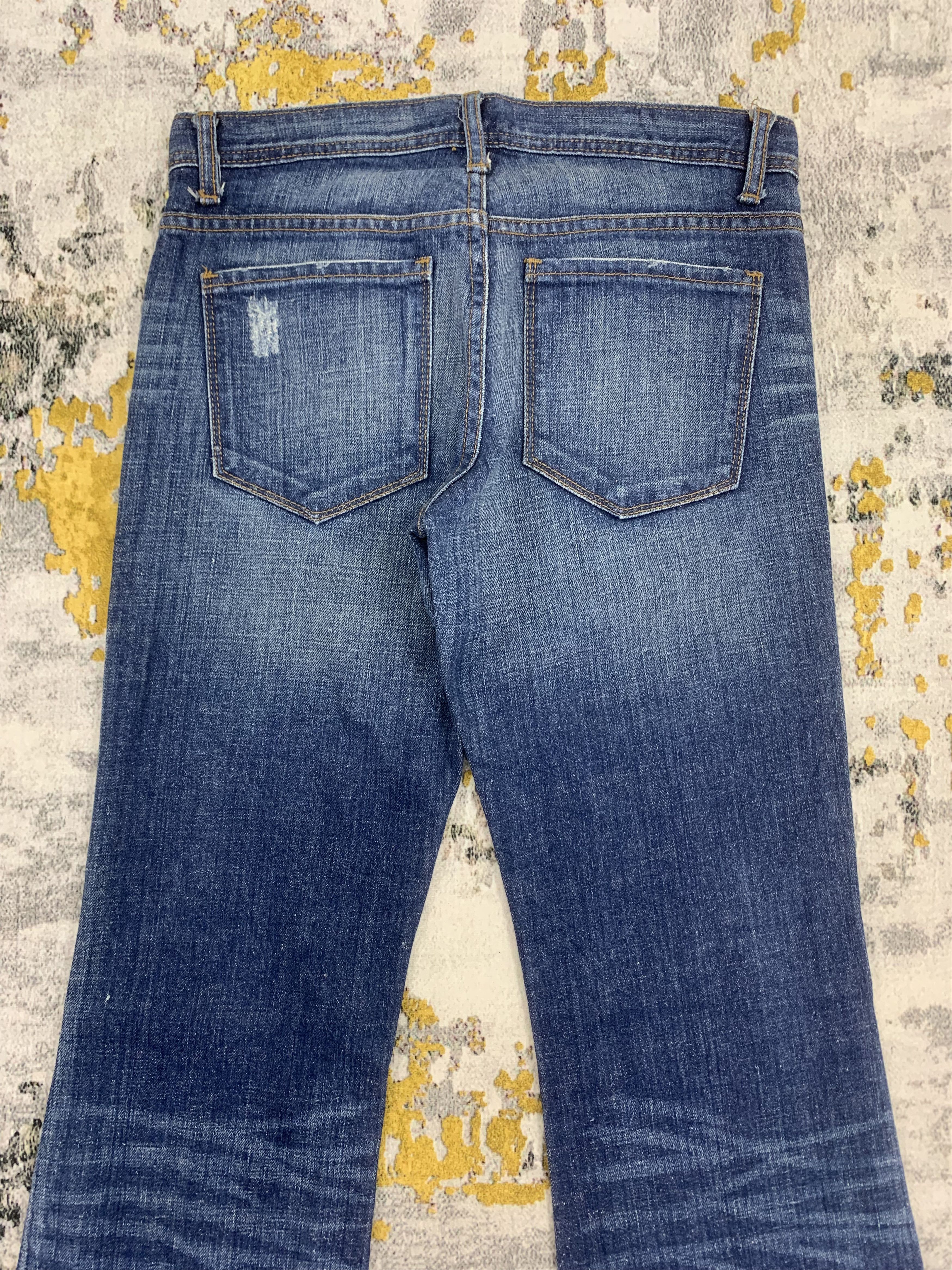 Japanese Brand Vintage SHAGG Blue Wash Jeans Faded Denim Flared Size 29" - 6 Thumbnail