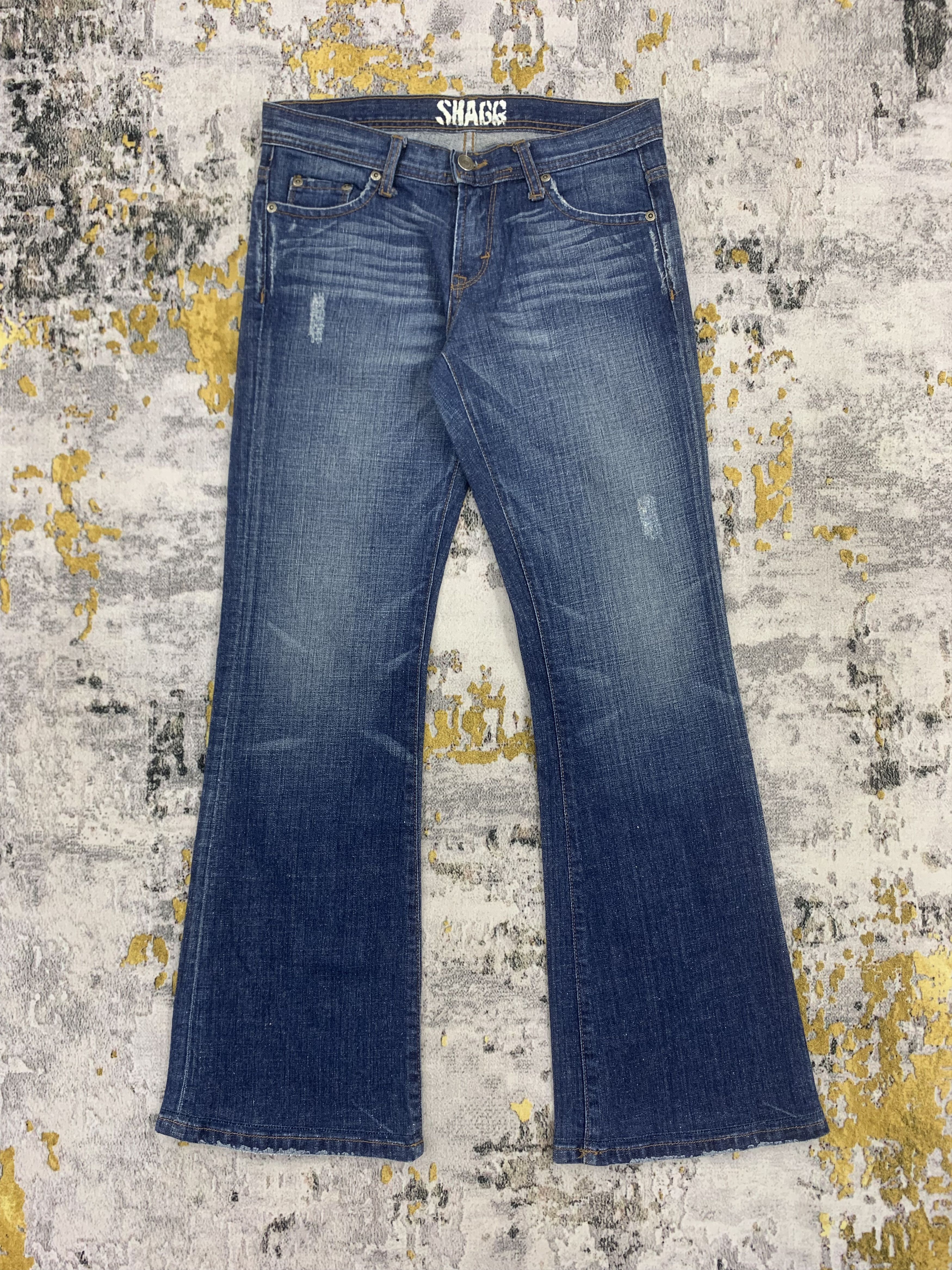 Japanese Brand Vintage SHAGG Blue Wash Jeans Faded Denim Flared Size 29" - 1 Thumbnail