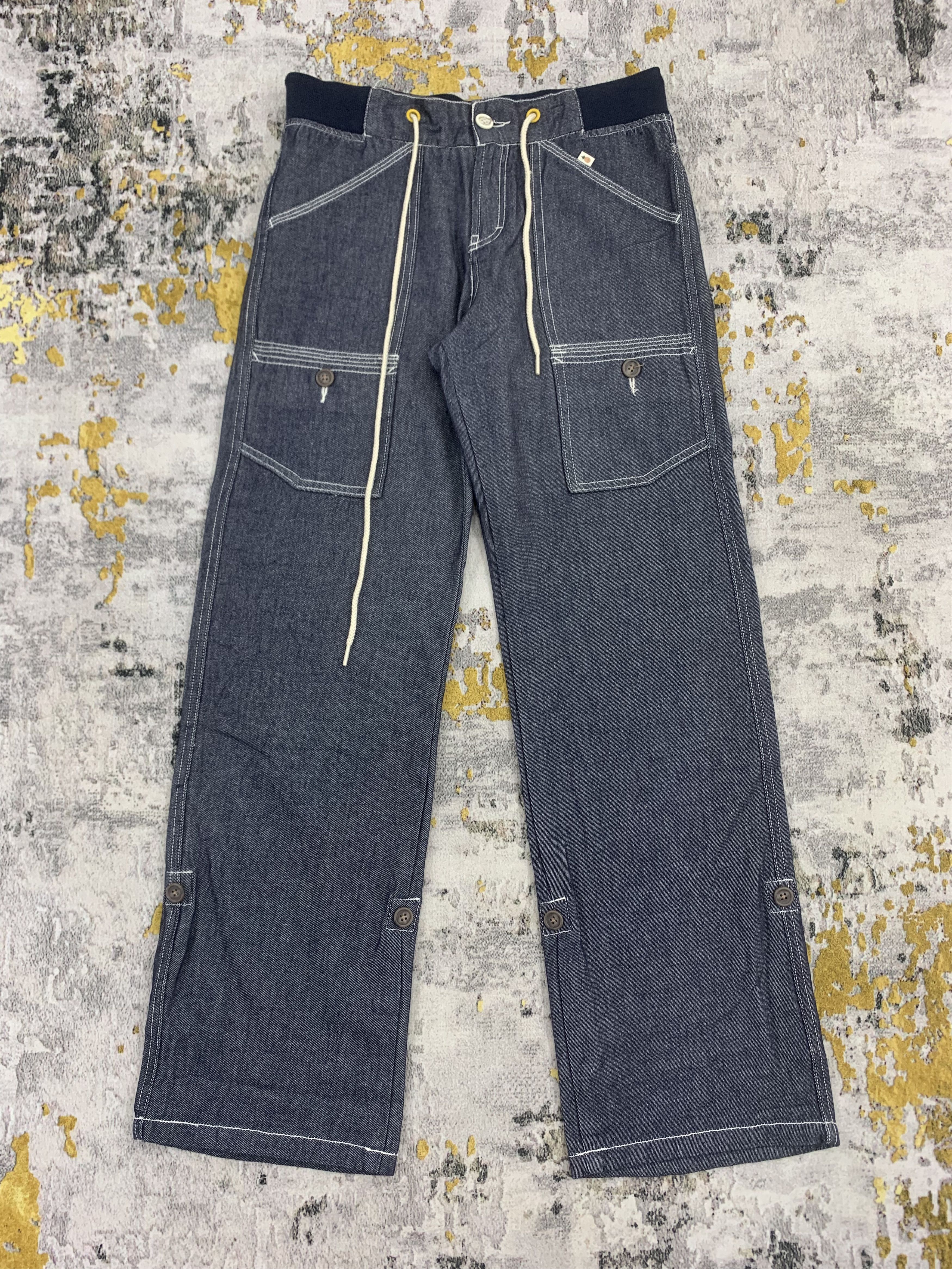 Japanese Brand Back Number Blue Pants Multi Pocket Size US 29 - 1 Thumbnail