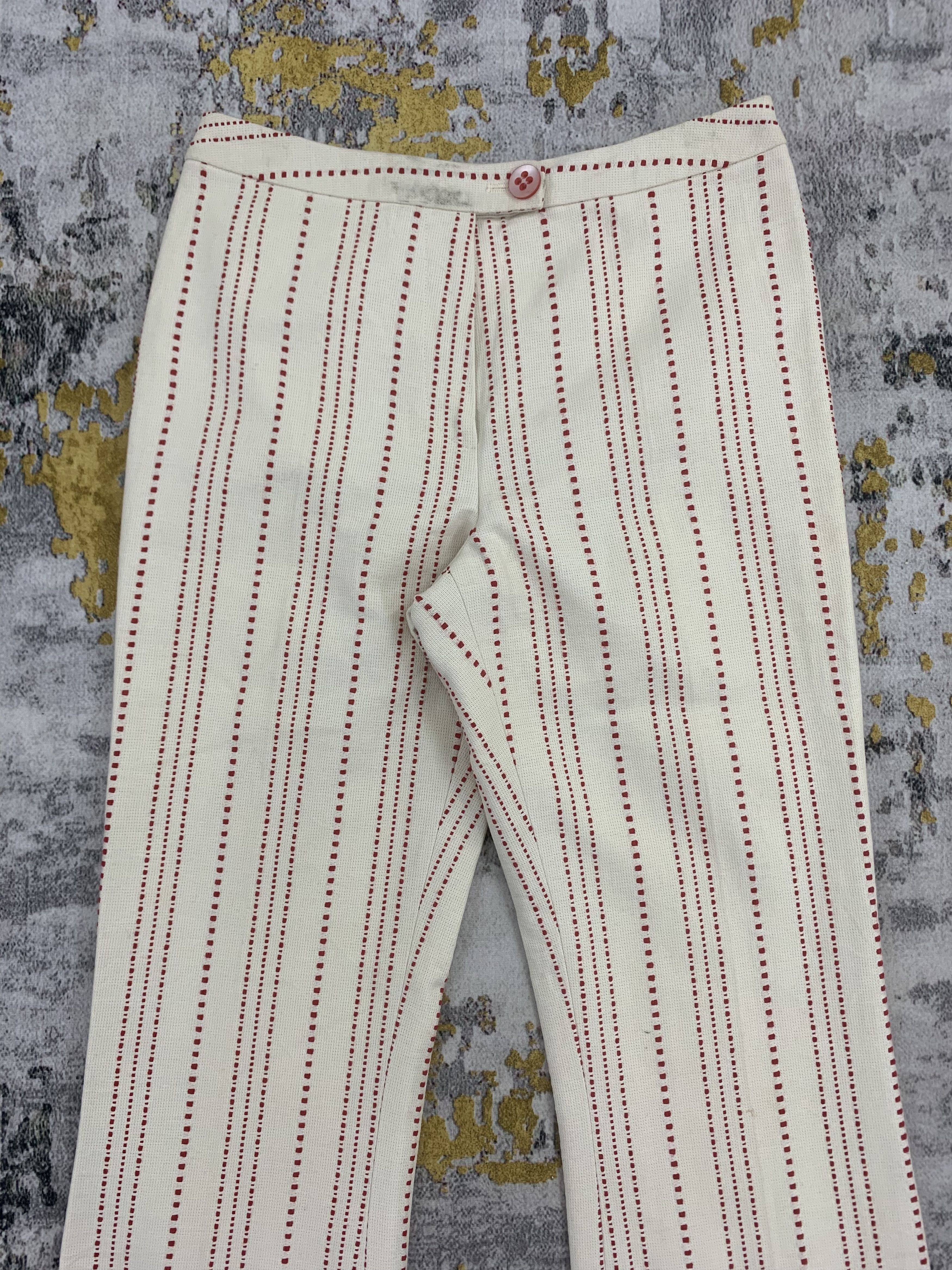 Trussardi Vintage Trussardi Pants Boro Stitching Striped Size 26" / US 2 / IT 38 - 2 Thumbnail