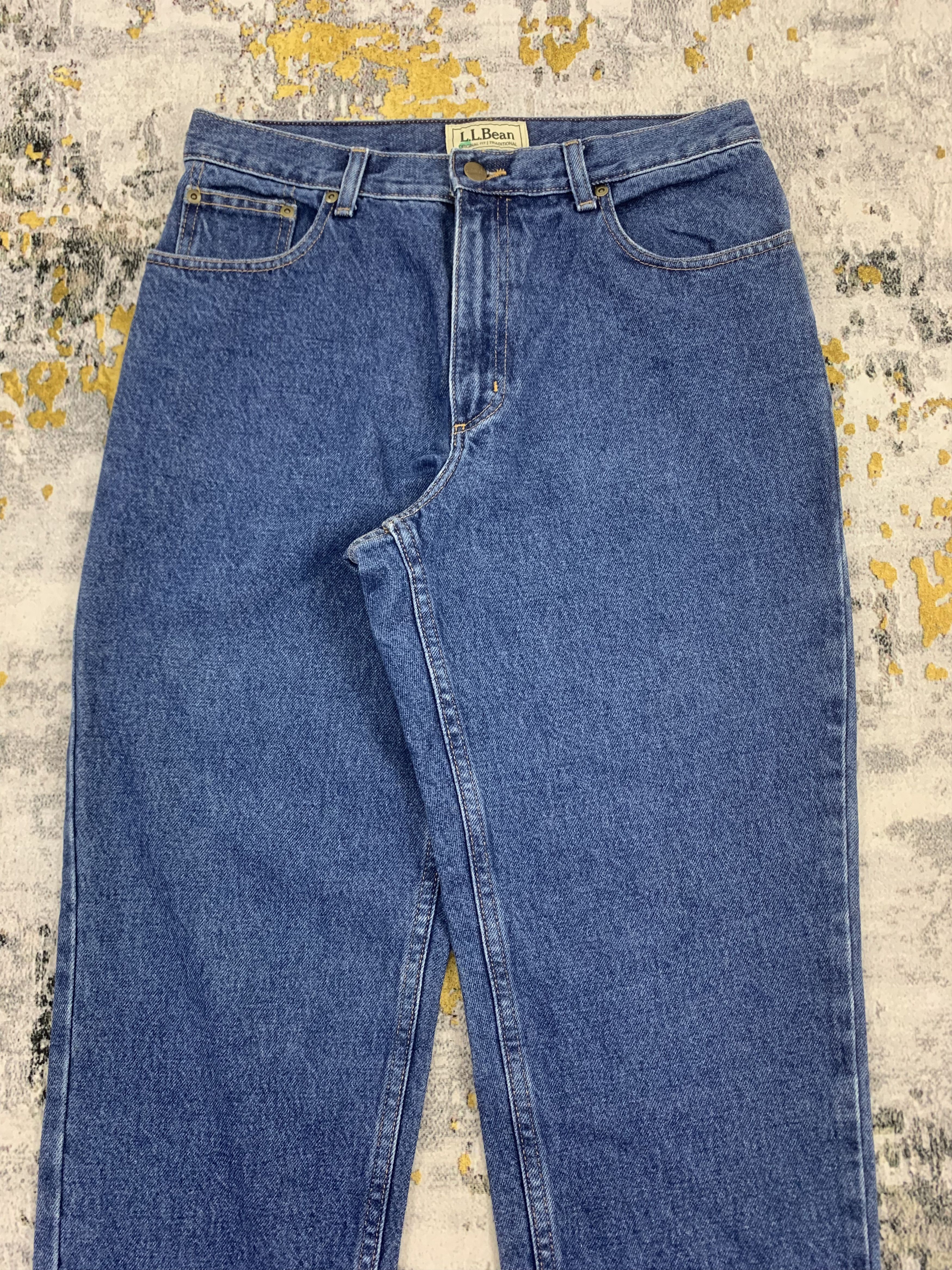 L.L. Bean LL Beans Blue Wash Jeans Curvy High Waist Skinny Size 30" / US 8 / IT 44 - 2 Thumbnail