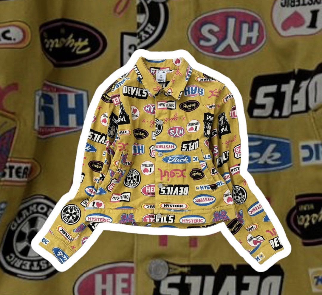 image of Hysteric Glamour X-Girl Logo Trucker Jacket in Yellow, Men's (Size Small)