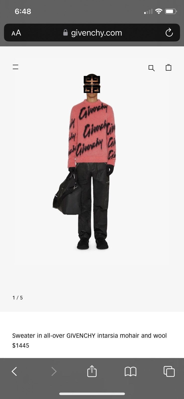 Givenchy Sweater in all-over GIVENCHY intarsia mohair size M Size US M / EU 48-50 / 2 - 12 Thumbnail