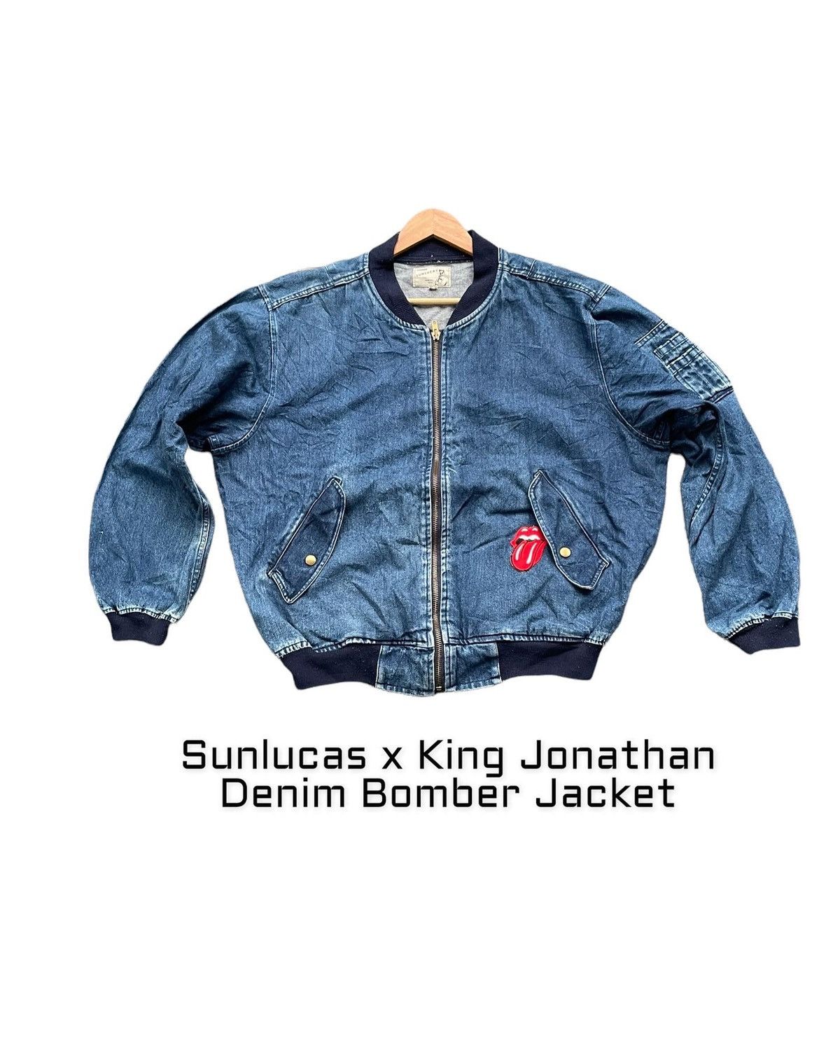 Japanese Brand Sunlucas x King Jonathan Bomber Denim Jacket Size US XXL / EU 58 / 5 - 2 Thumbnail